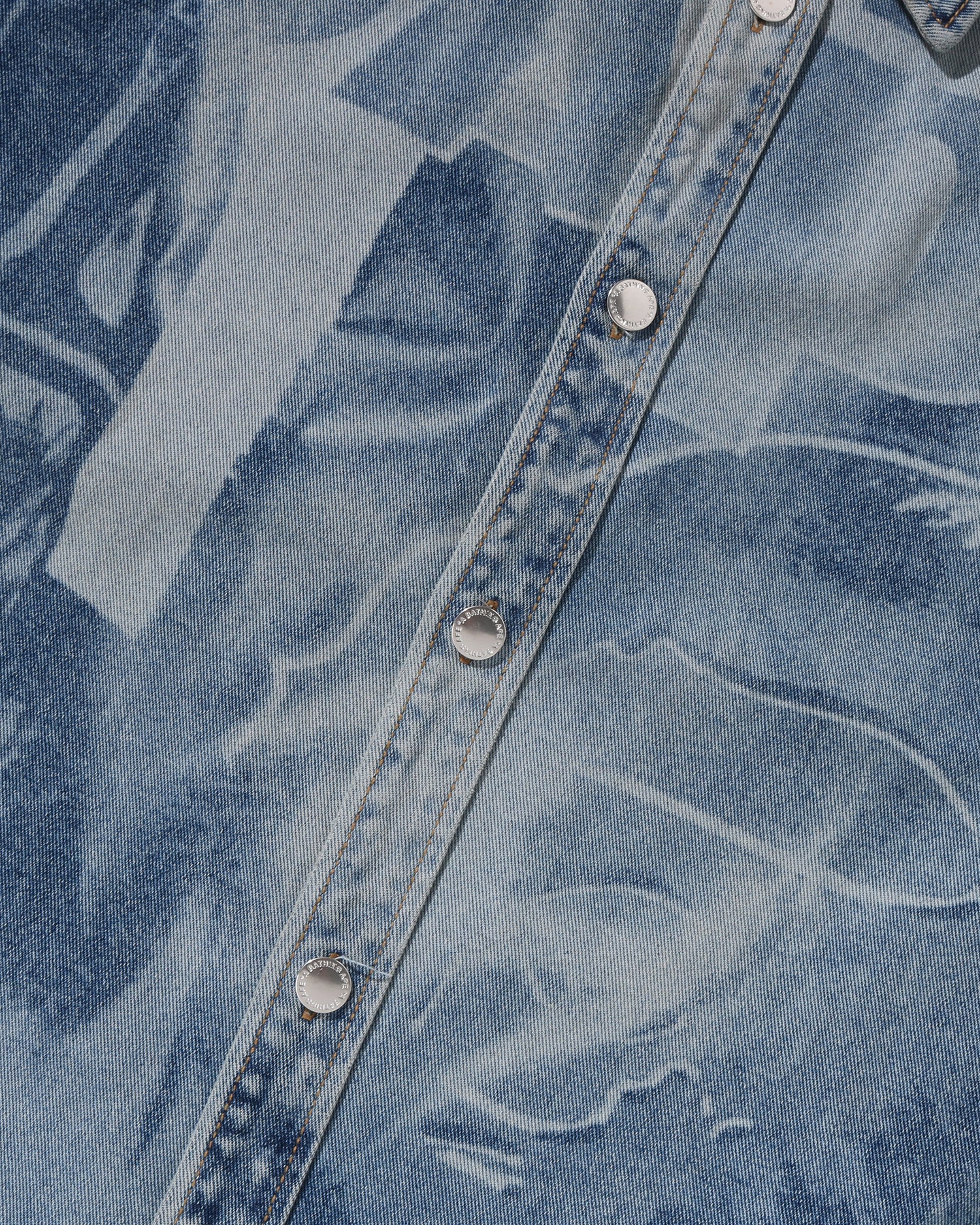 A BATHING APE® Overall Lasered Denim Ls Shirt | Bape official