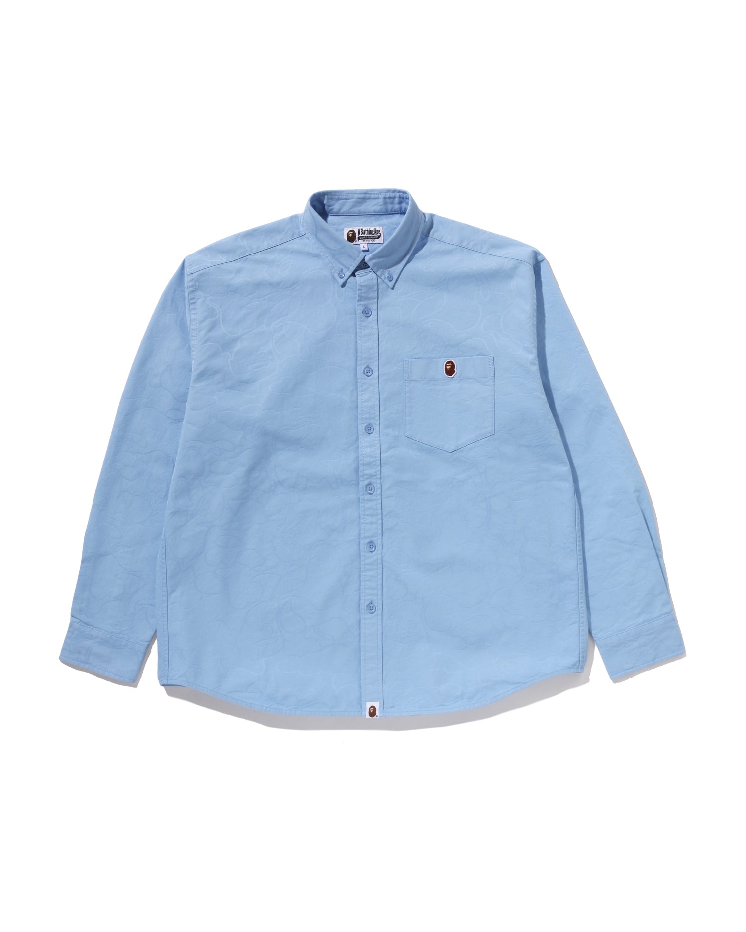 A BATHING APE® One Point Line Camo Jacquard Oxford Ls Shirt | Bape
