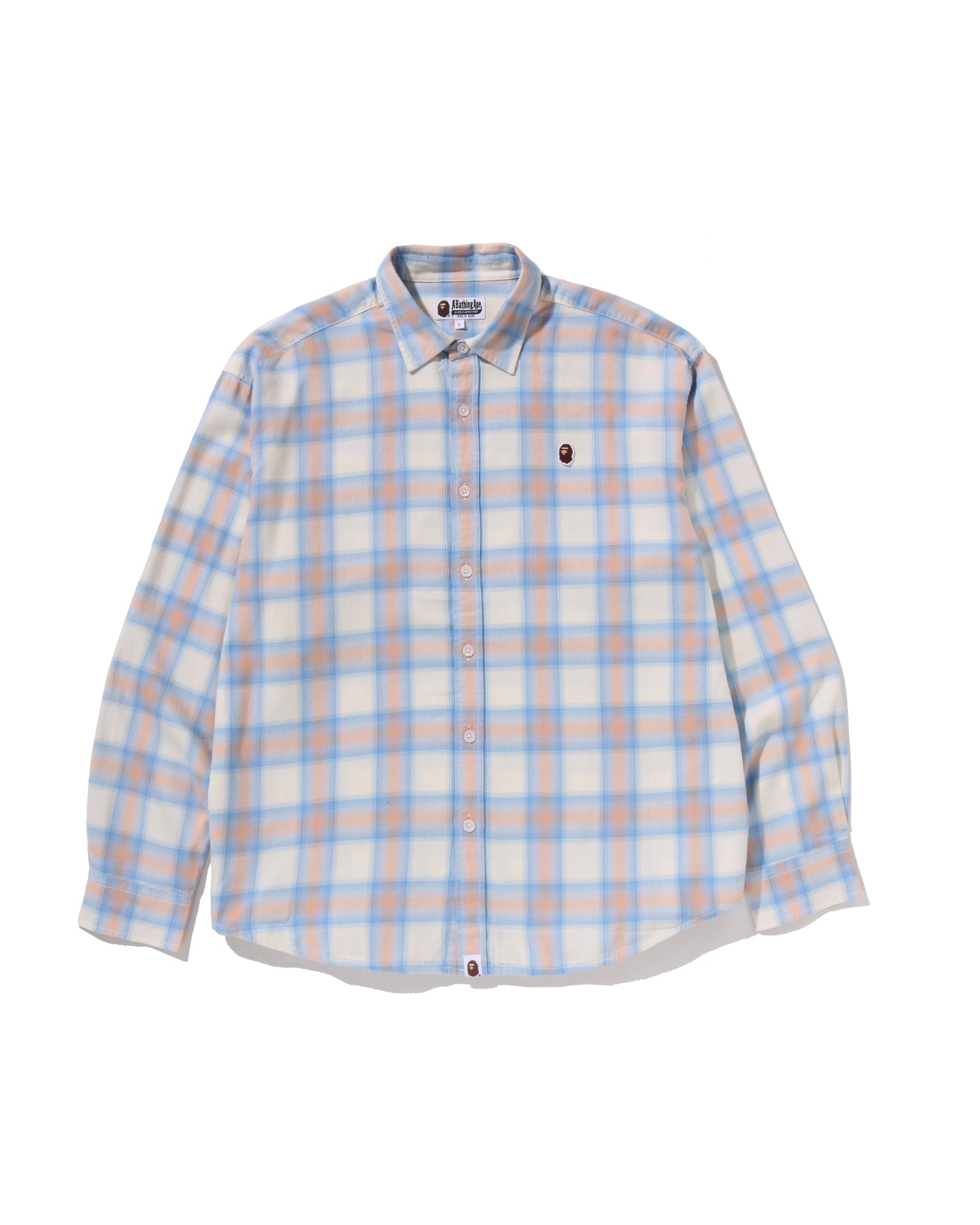 A BATHING APE® One Point Ombre Check Light Flannel Ls Shirt | Bape