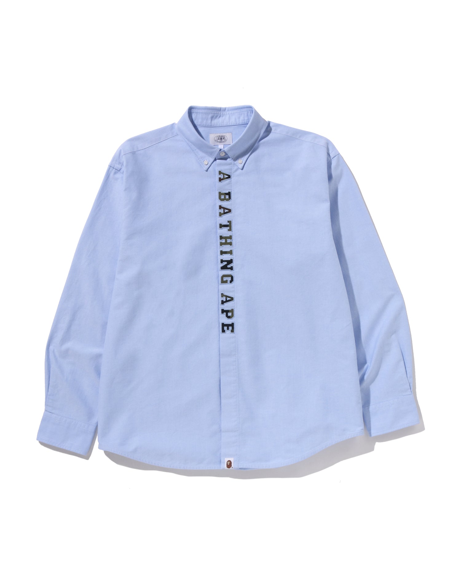ape オックスフォードシャツ　ライトブルー　美品 A BATHING APE® 1st Camo Applique Oxford Long Sleeve Shirt | Bape