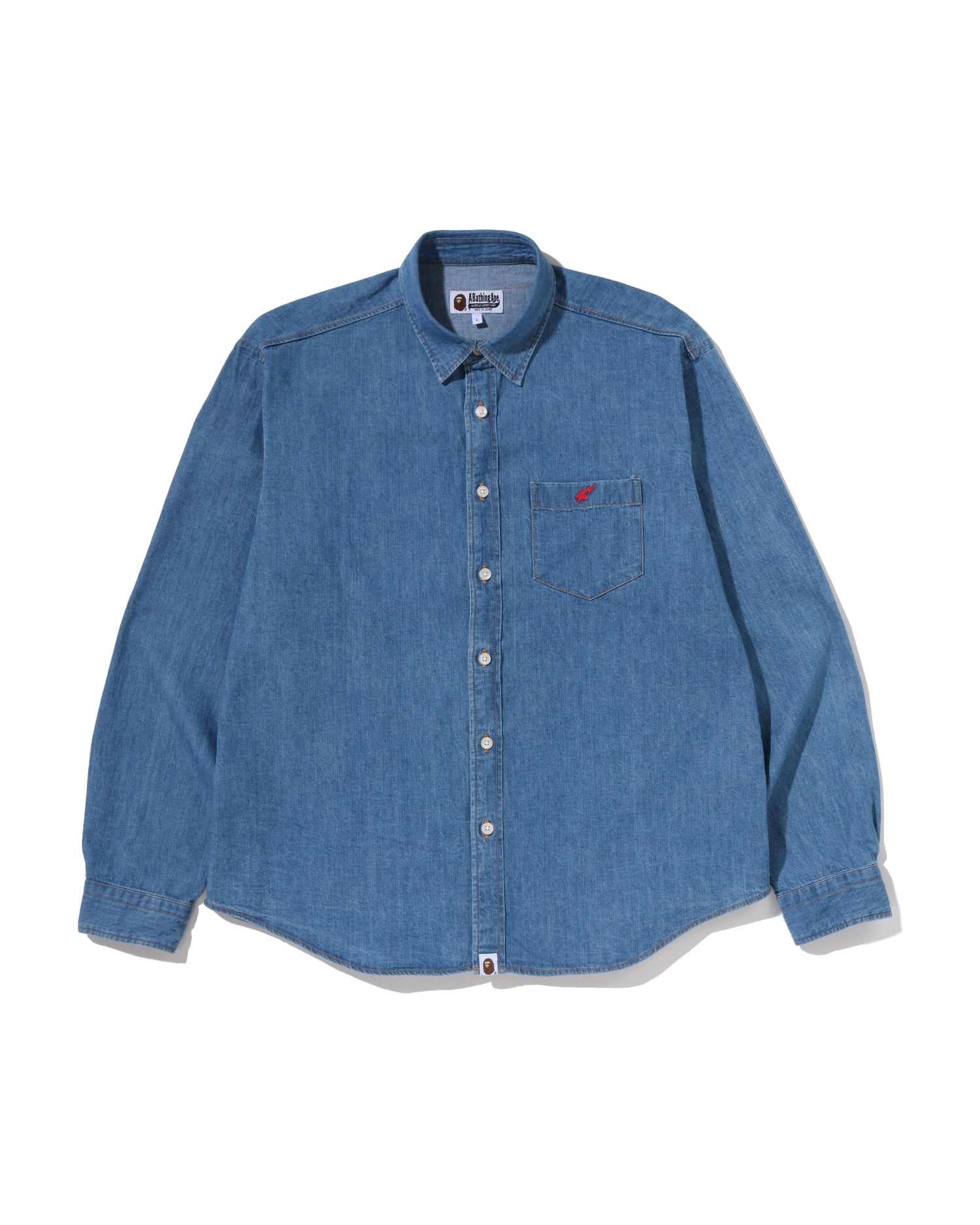 A BATHING APE® Ape Head Relaxed Fit Denim Shirts | Bape official