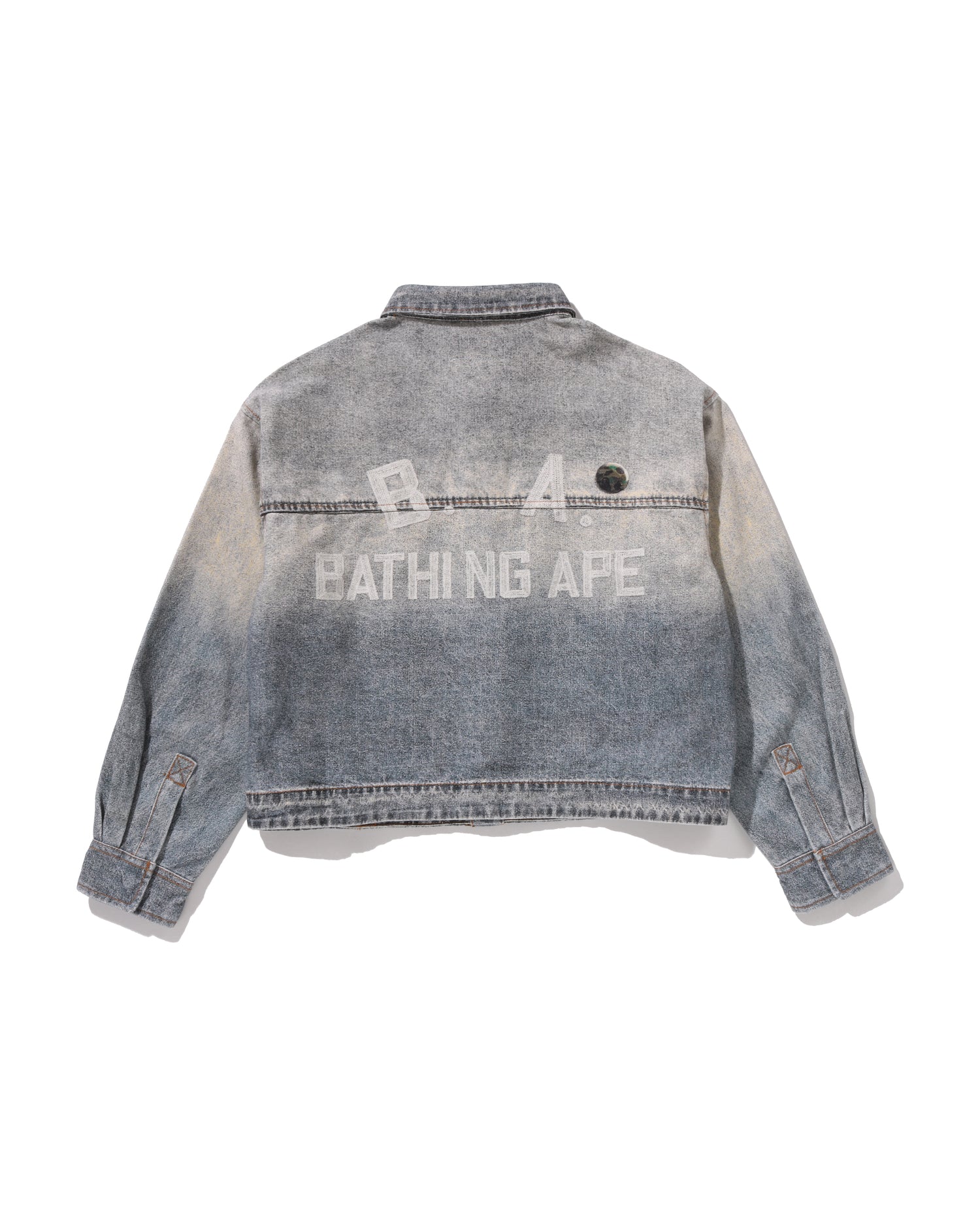 A BATHING APE® Fake Print Mult Logo Denim Cropped Shirt | Bape