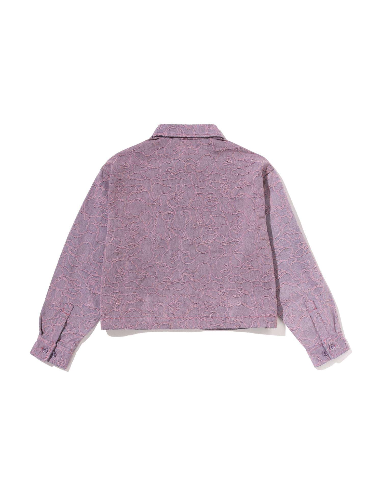 A BATHING APE® Line Camo Denim Hooded Cropped Shirt | Bape