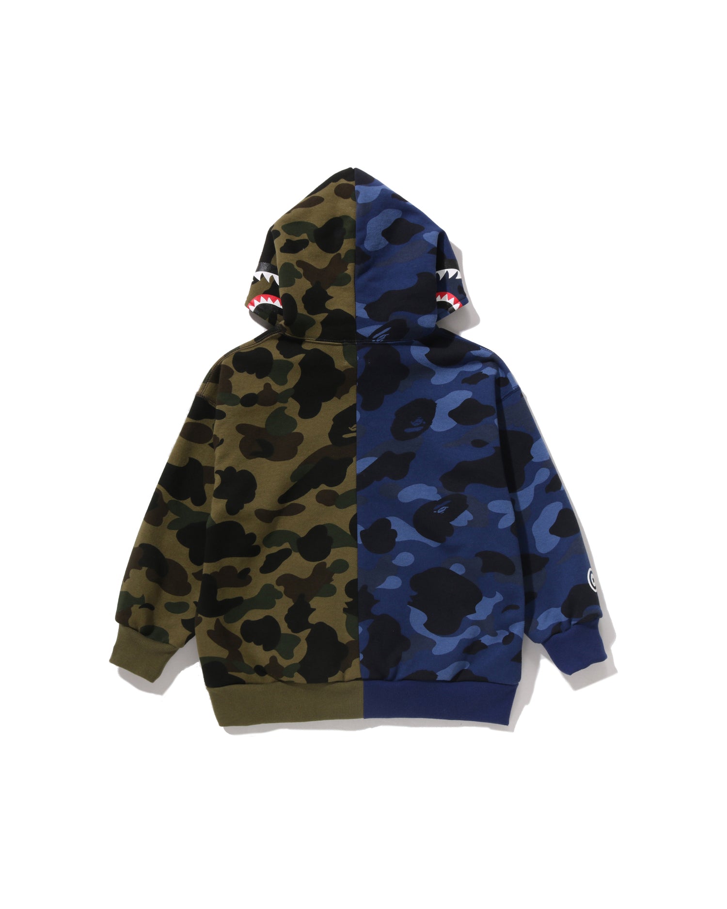 A BATHING APE® Kids Split Camo Shark Relaxed Fit Pullover Hoodie