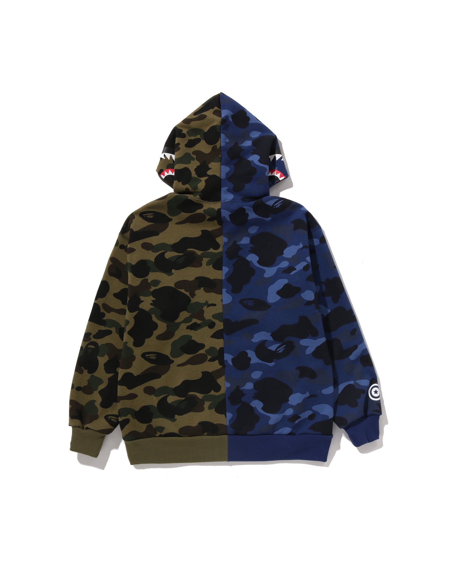 A BATHING APE® Kids Split Camo Shark Relaxed Fit Pullover Hoodie