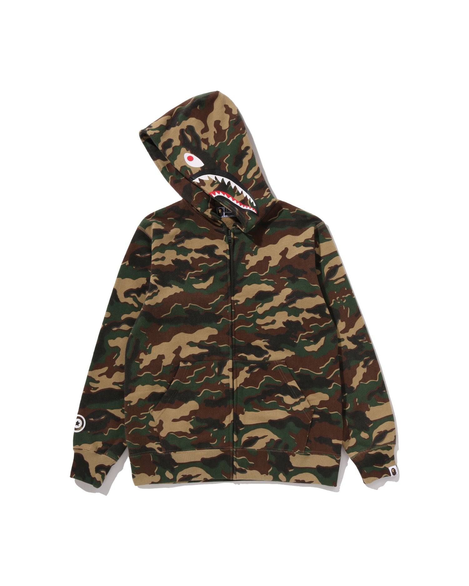 A BATHING APE® Kids Glitch Woodland Camo Shark Zip Hoodie Jr