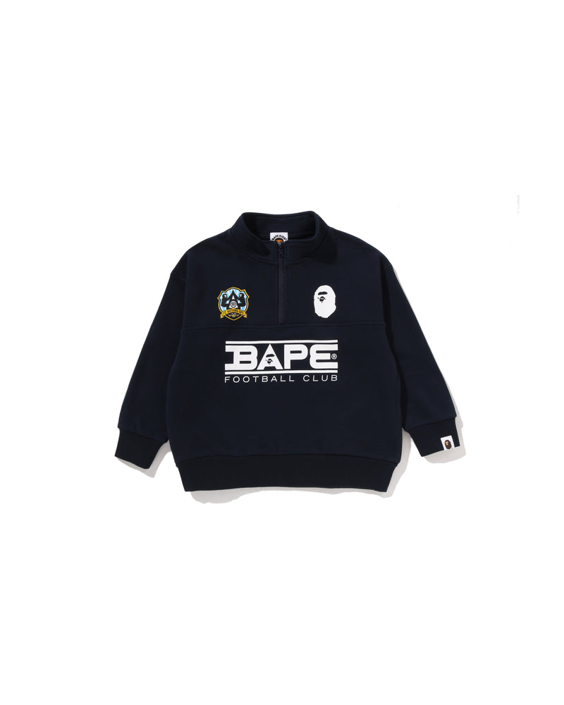 A BATHING APE® Kids BAPE Embroidery Patch Relaxed Fit Half Zip ...