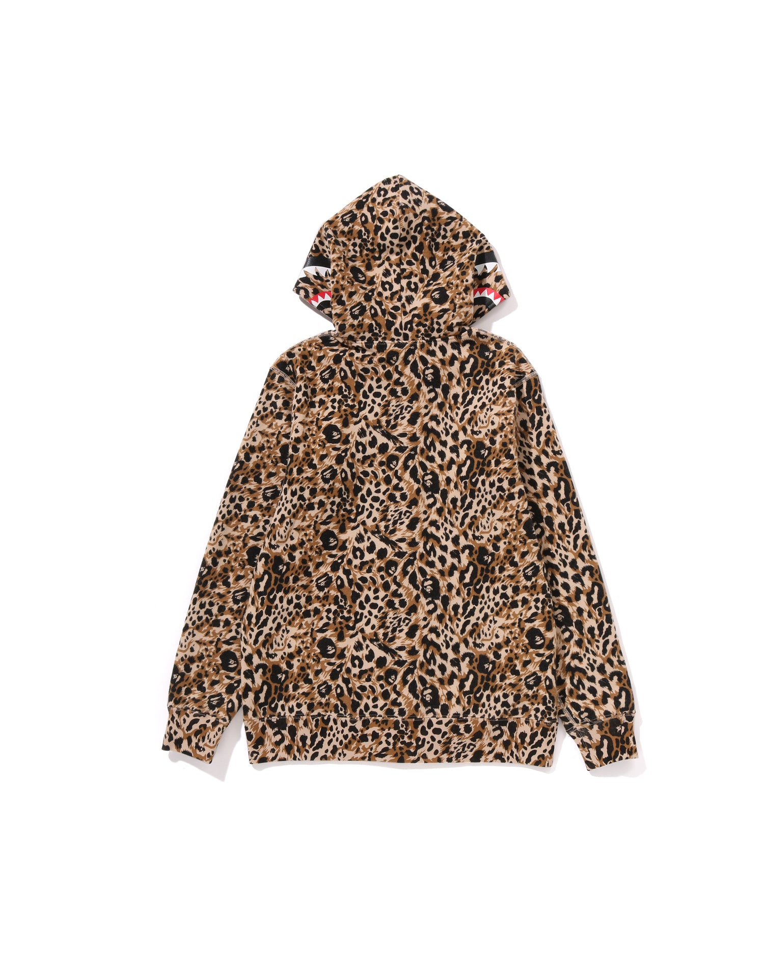 A BATHING APE® Kids Wild Leopard Pattern Shark Zip Hoodie Jr