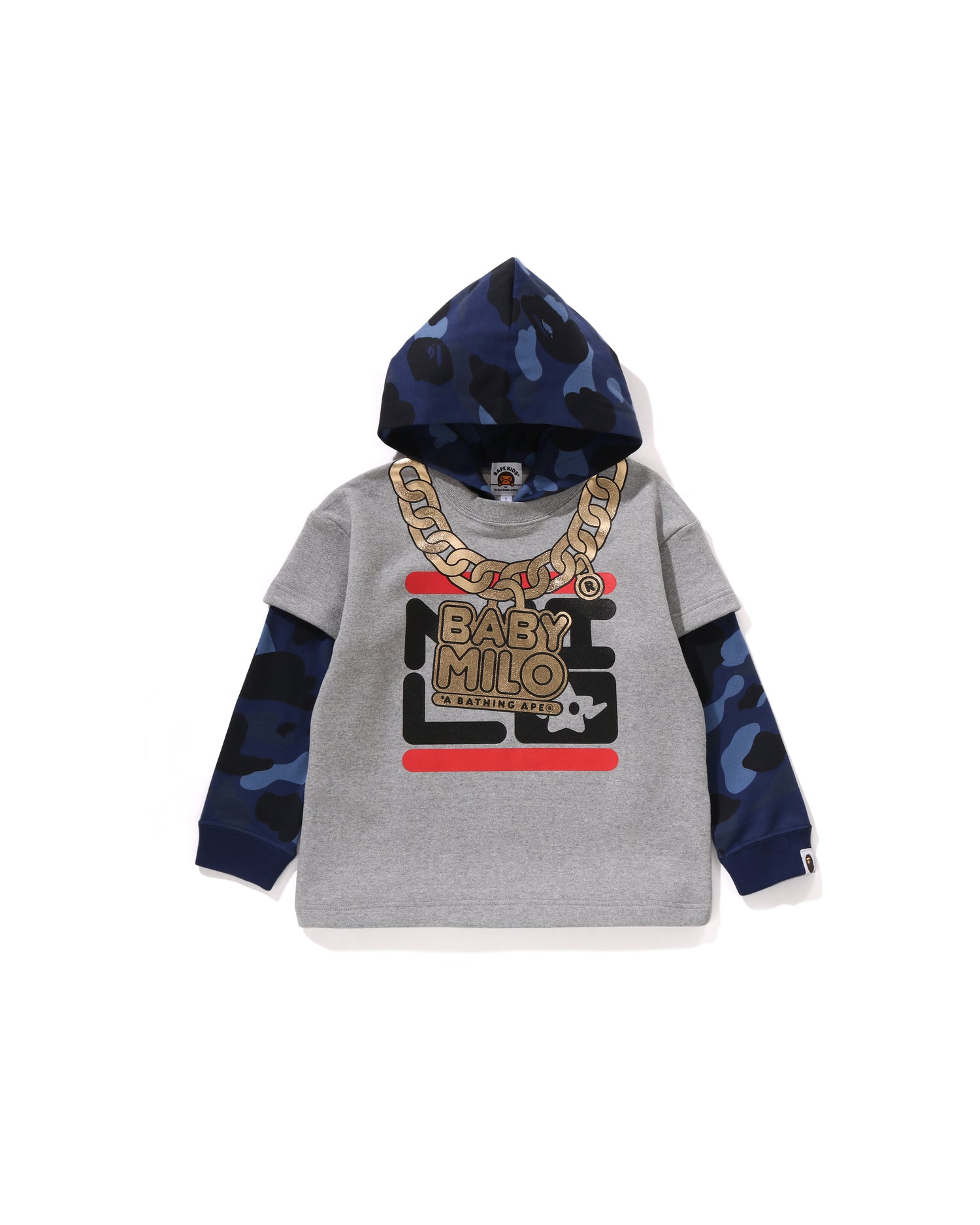 A BATHING APE® Kids Color Camo Layered Relaxed Fit Pullover