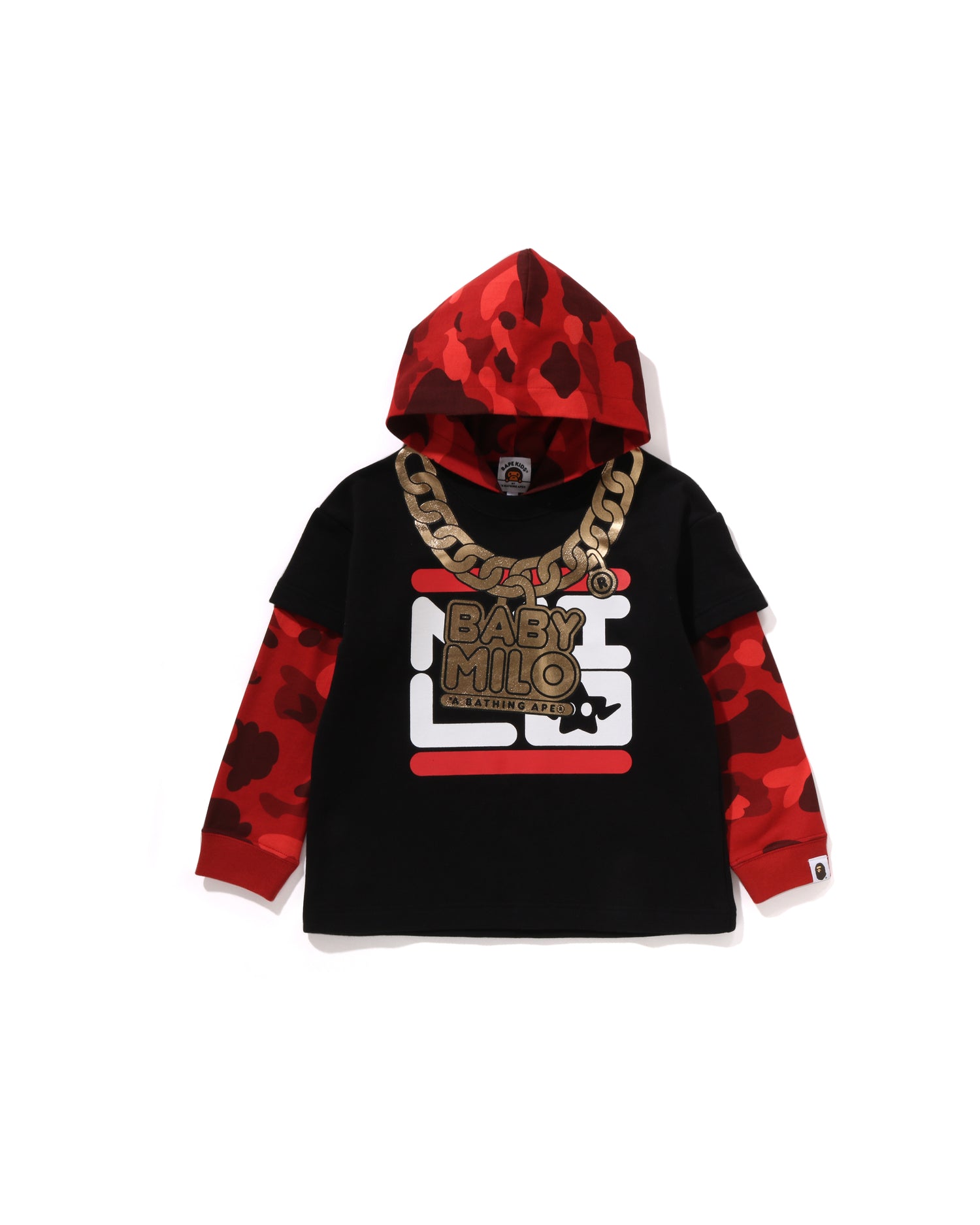 A BATHING APE® Kids Color Camo Layered Relaxed Fit Pullover