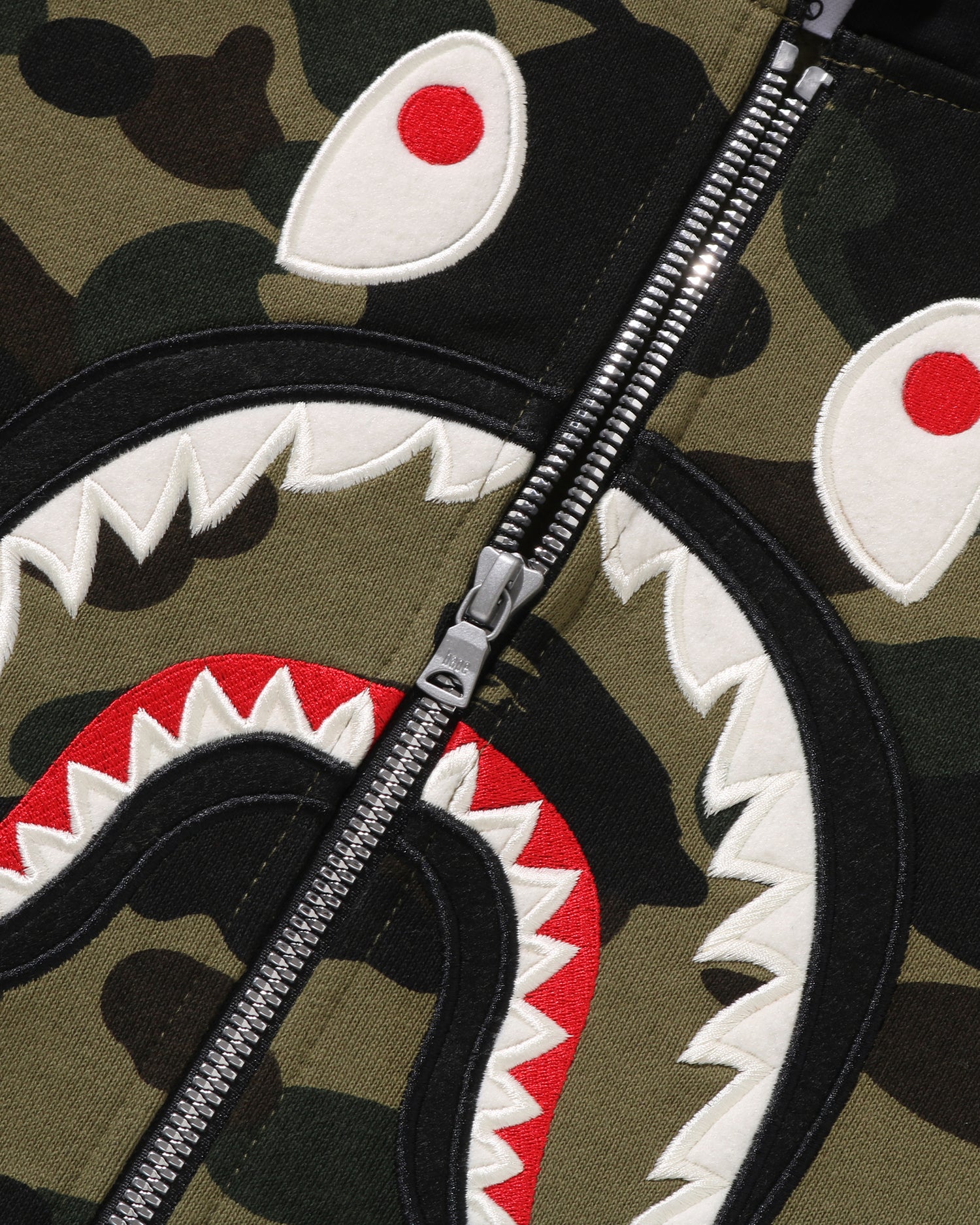 A BATHING APE® Kids 1st Camo Shark Patch Zip Hoodie | Bape