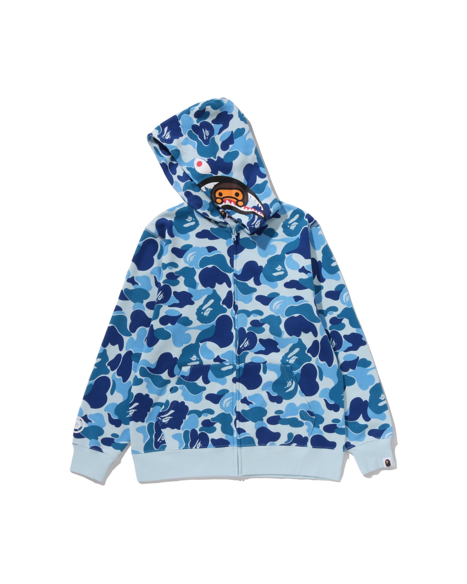 マイロくん A BATHING APE® Kids Abc Camo Milo Shark Zip Hoodie Jr | Bape