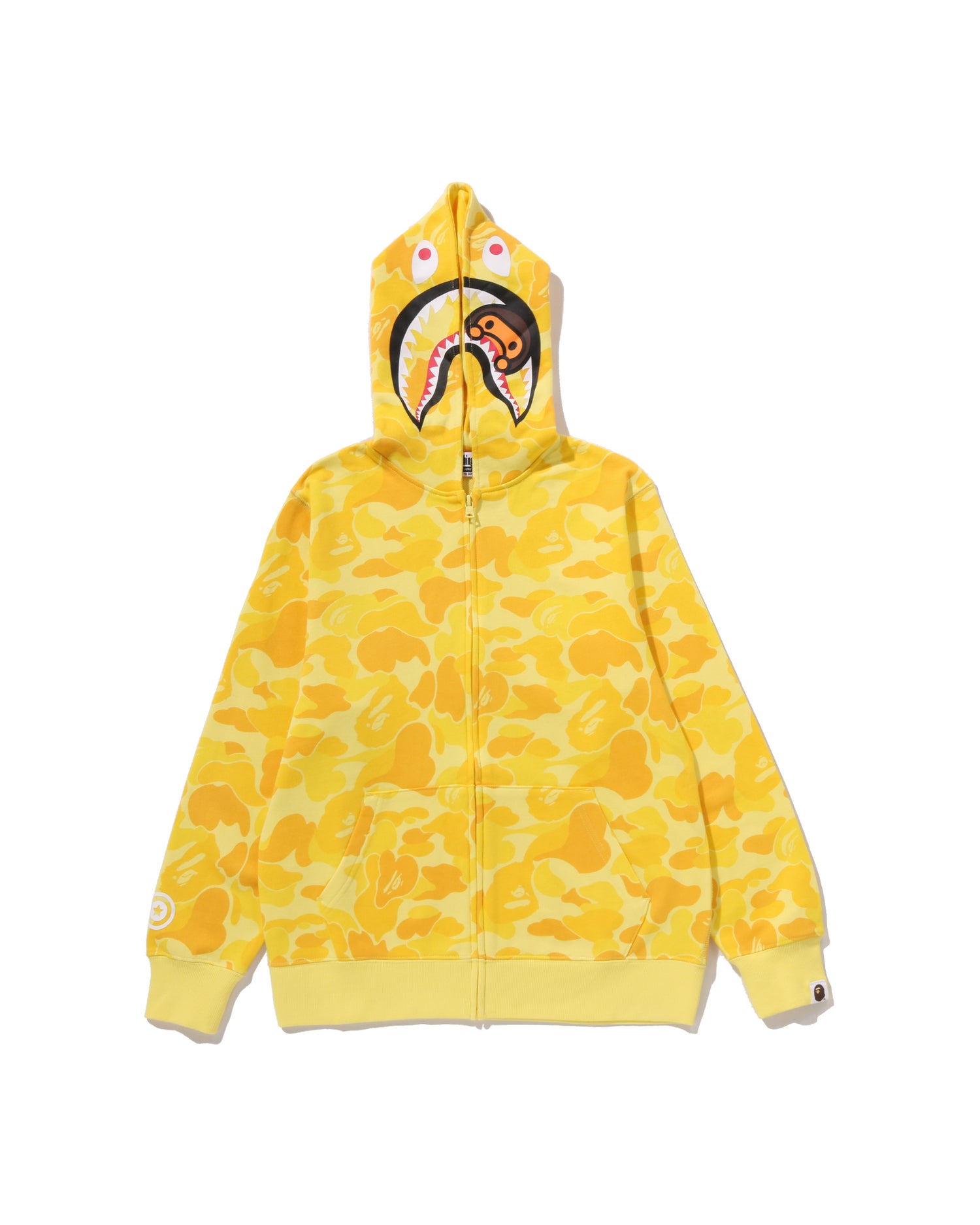 A BATHING APE KIDS限定イエローカモフルジップパーカー A BATHING APE® Kids Abc Camo Milo Shark Zip Hoodie Jr | Bape