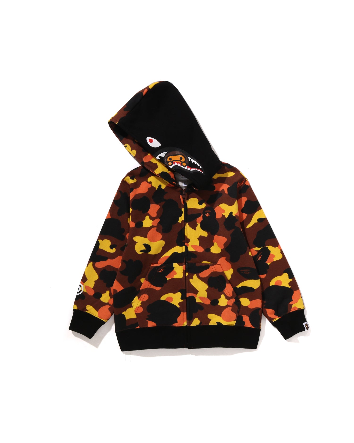 A BATHING APE® Kids 1st Camo Milo Shark Zip Hoodie | Bape official