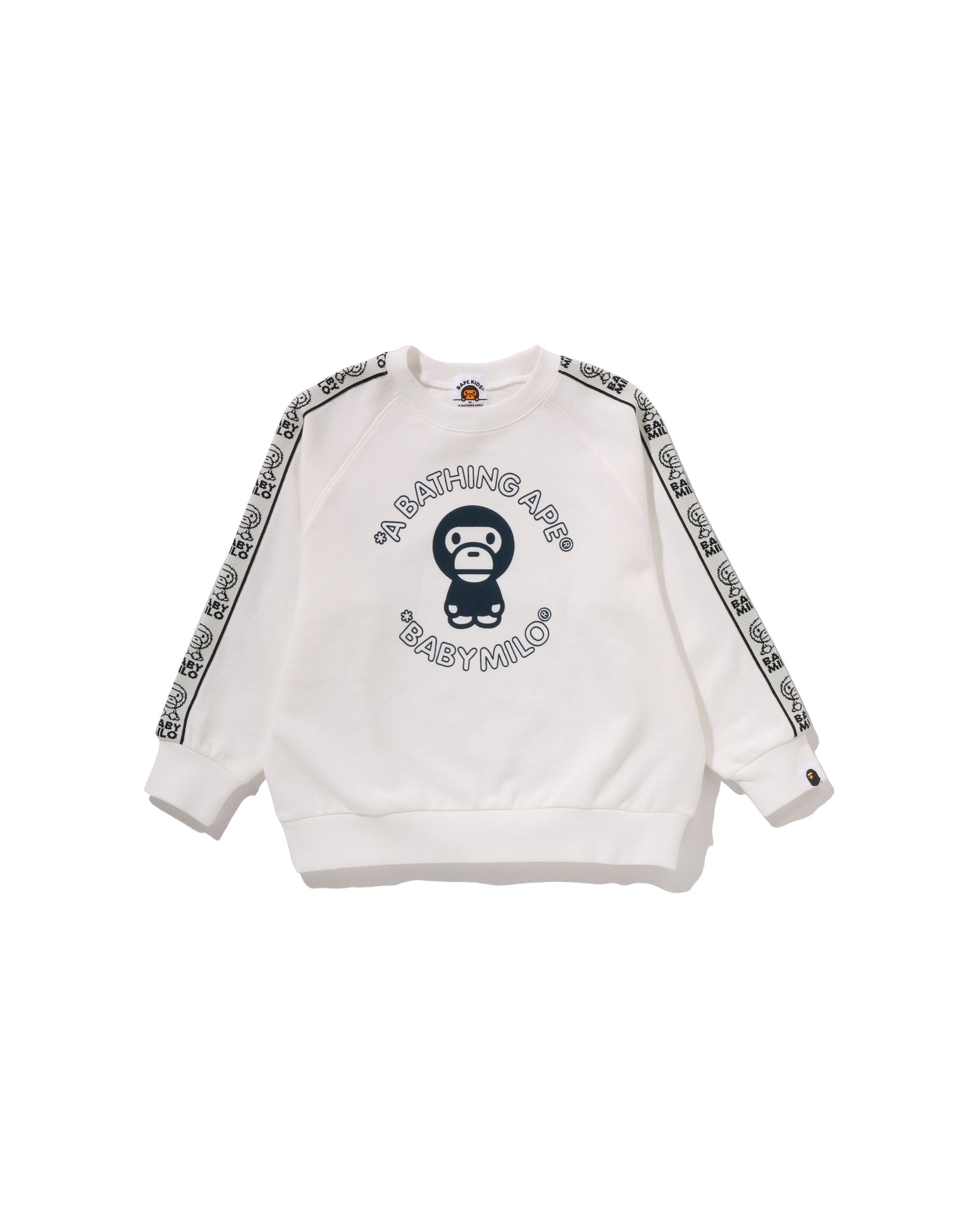 A BATHING APE® Kids Baby Milo Line Tape Relaxed Fit Crewneck