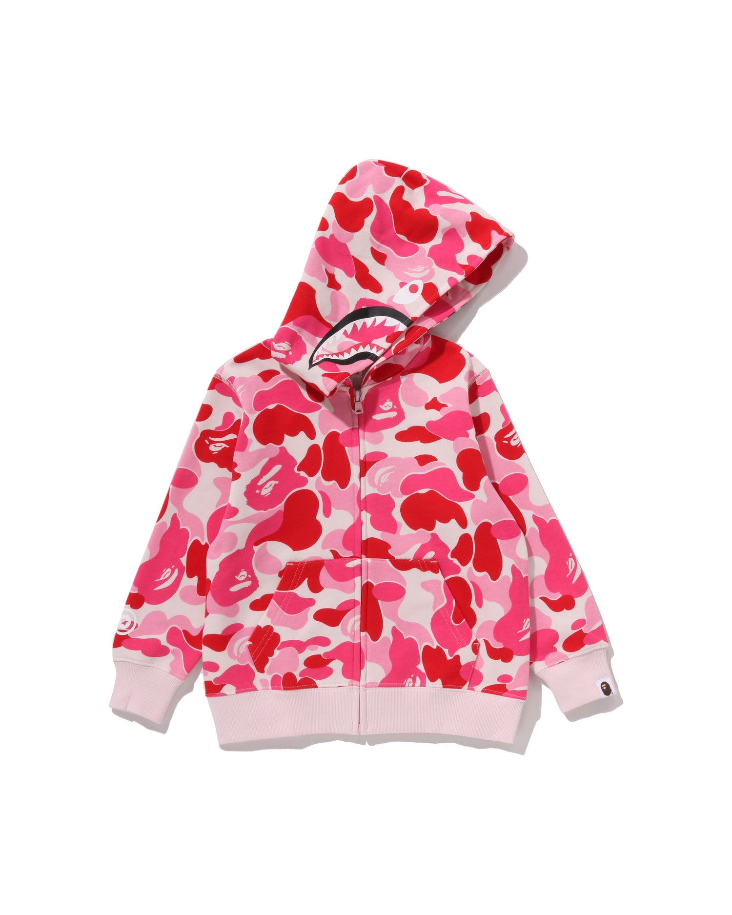A BATHING APE® Kids Abc Camo Milo Shark Zip Hoodie | Bape official