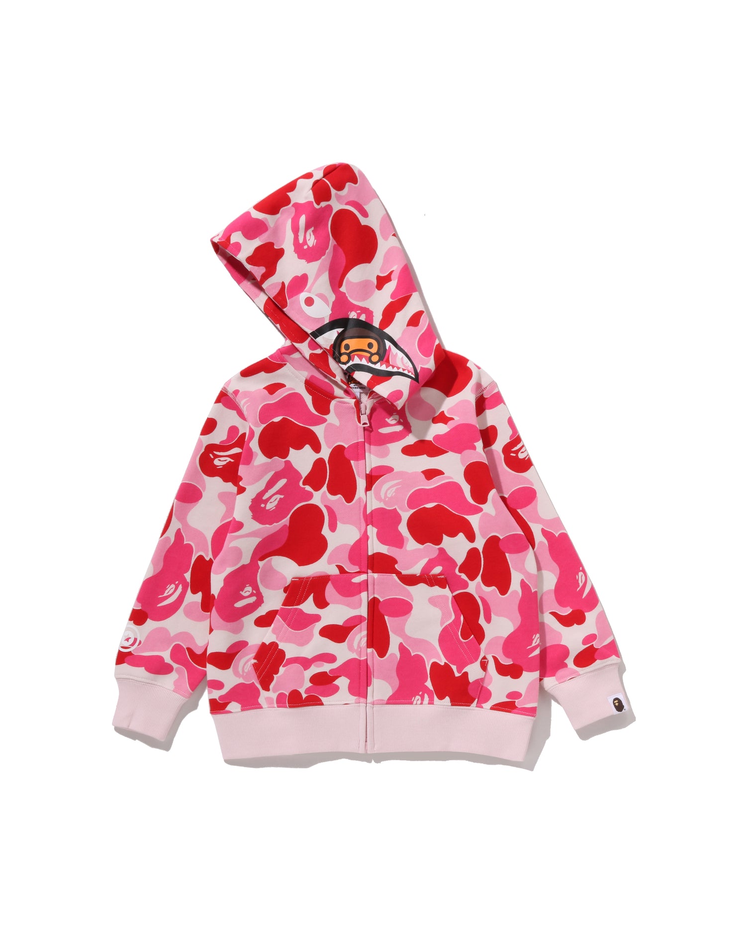 A BATHING APE® Kids Abc Camo Milo Shark Zip Hoodie | Bape official