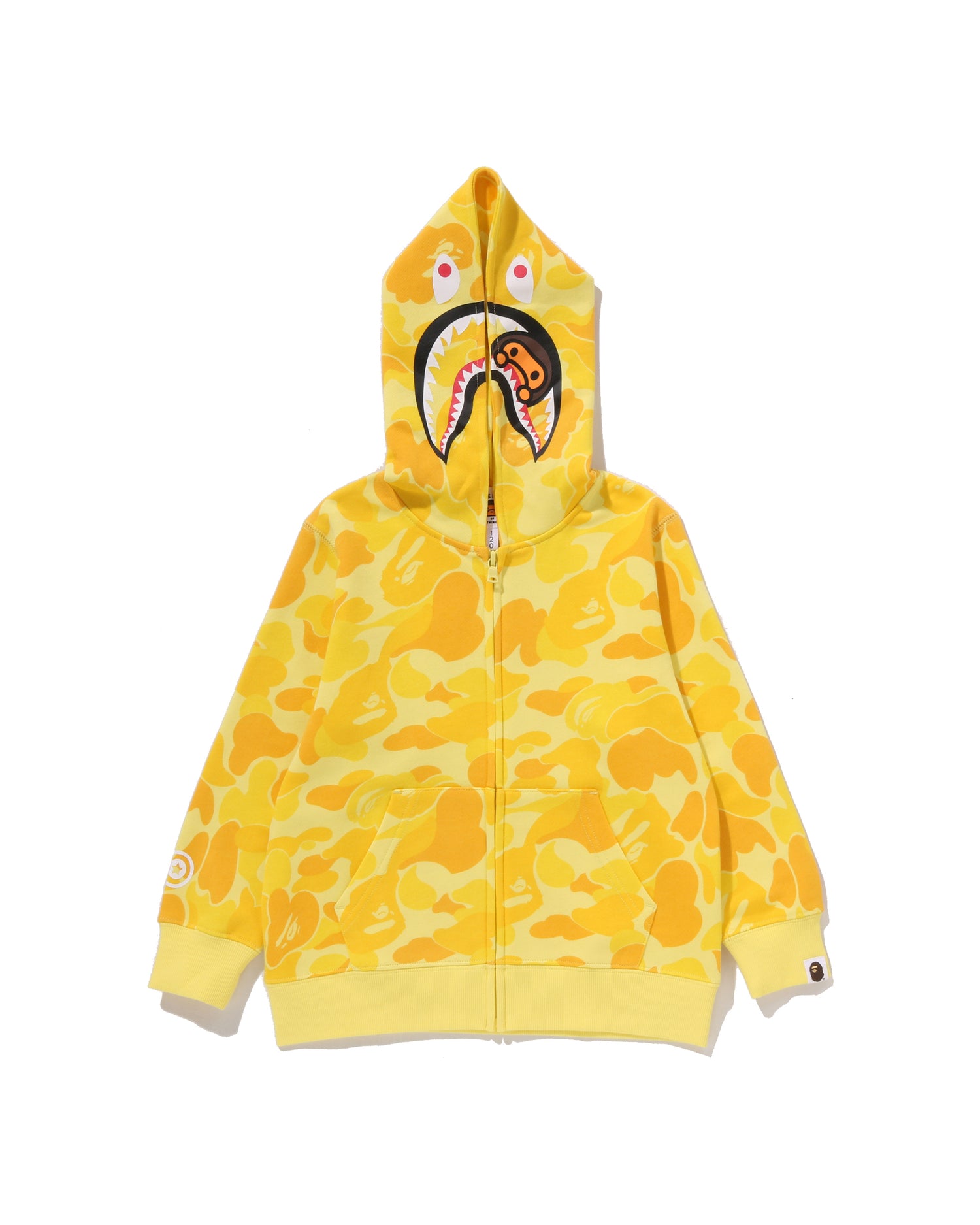 A BATHING APE® Kids Abc Camo Milo Shark Zip Hoodie | Bape official