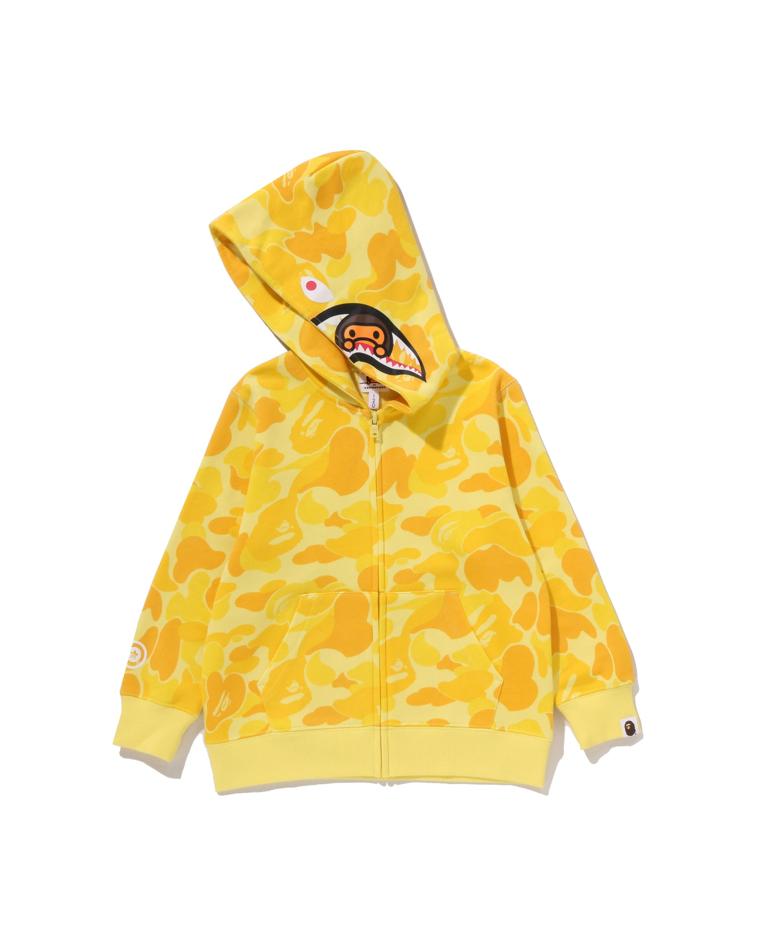A BATHING APE® Kids Abc Camo Milo Shark Zip Hoodie | Bape official
