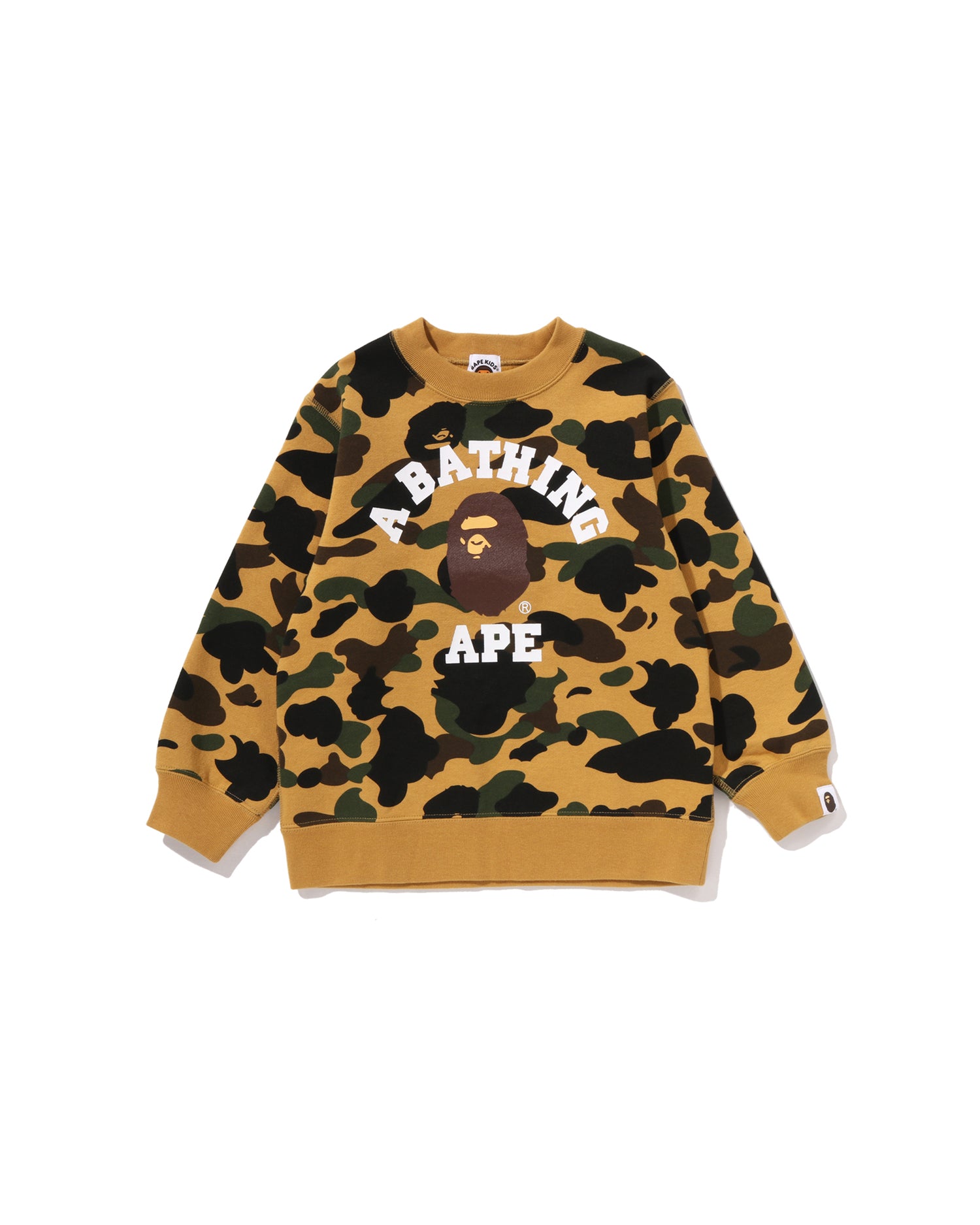 A BATHING APE® Kids 1st Camo College Crewneck Sweatshirt | Bape