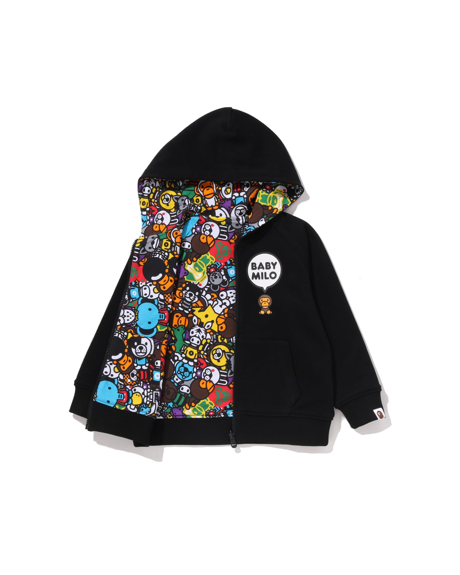 A BATHING APE® Kids Baby Milo Pattern Reversible Zip Hoodie | Bape