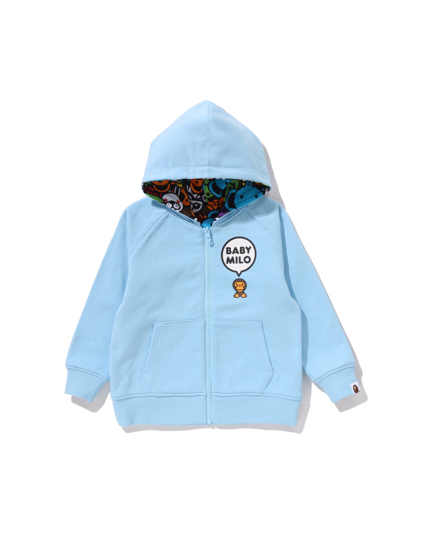 A BATHING APE® Kids Baby Milo Pattern Reversible Zip Hoodie | Bape