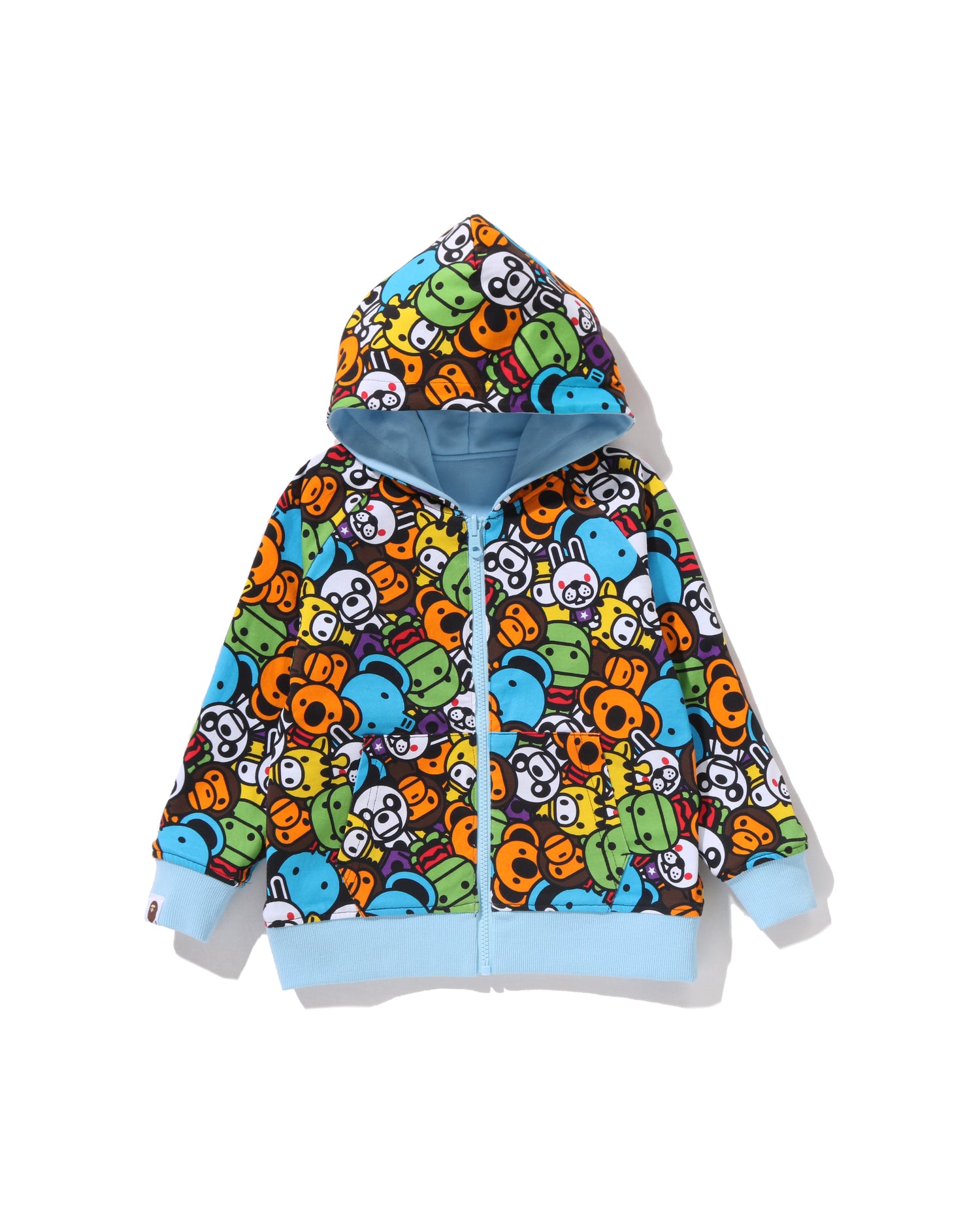 A BATHING APE® Kids Baby Milo Pattern Reversible Zip Hoodie | Bape