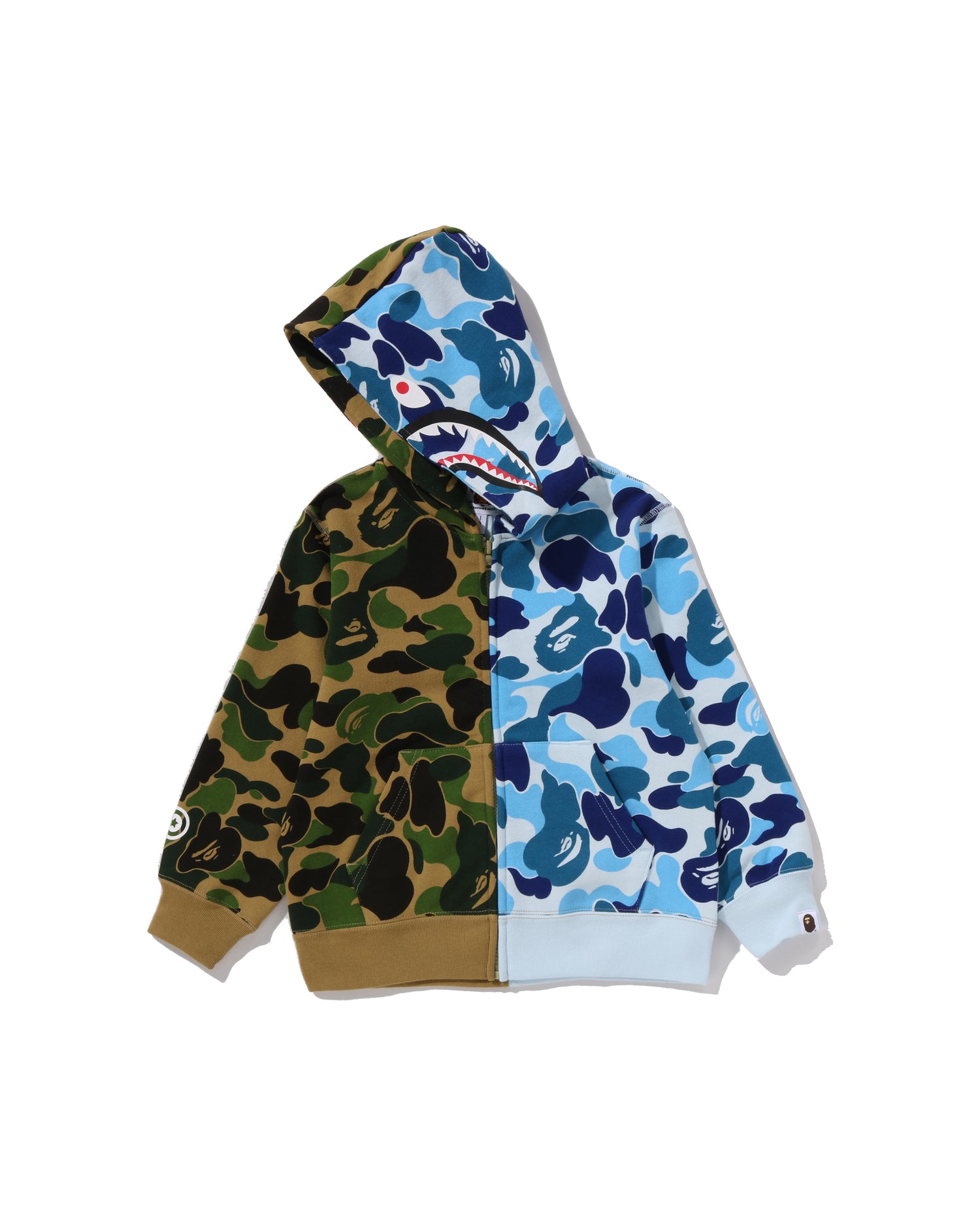 A BATHING APE® Kids Abc Camo Multi Shark Zip Hoodie | Bape
