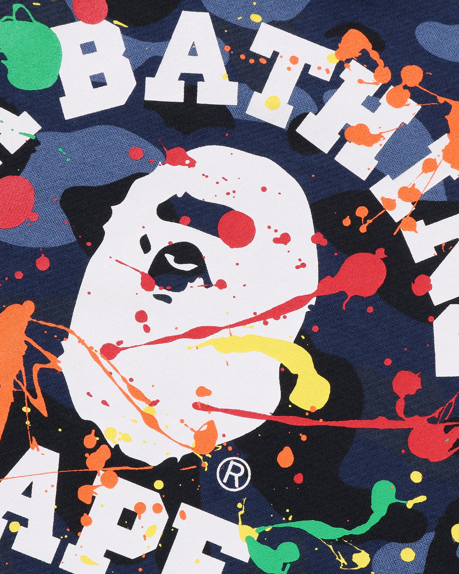 A BATHING APE® Kids Color Camo Painting College Crewneck