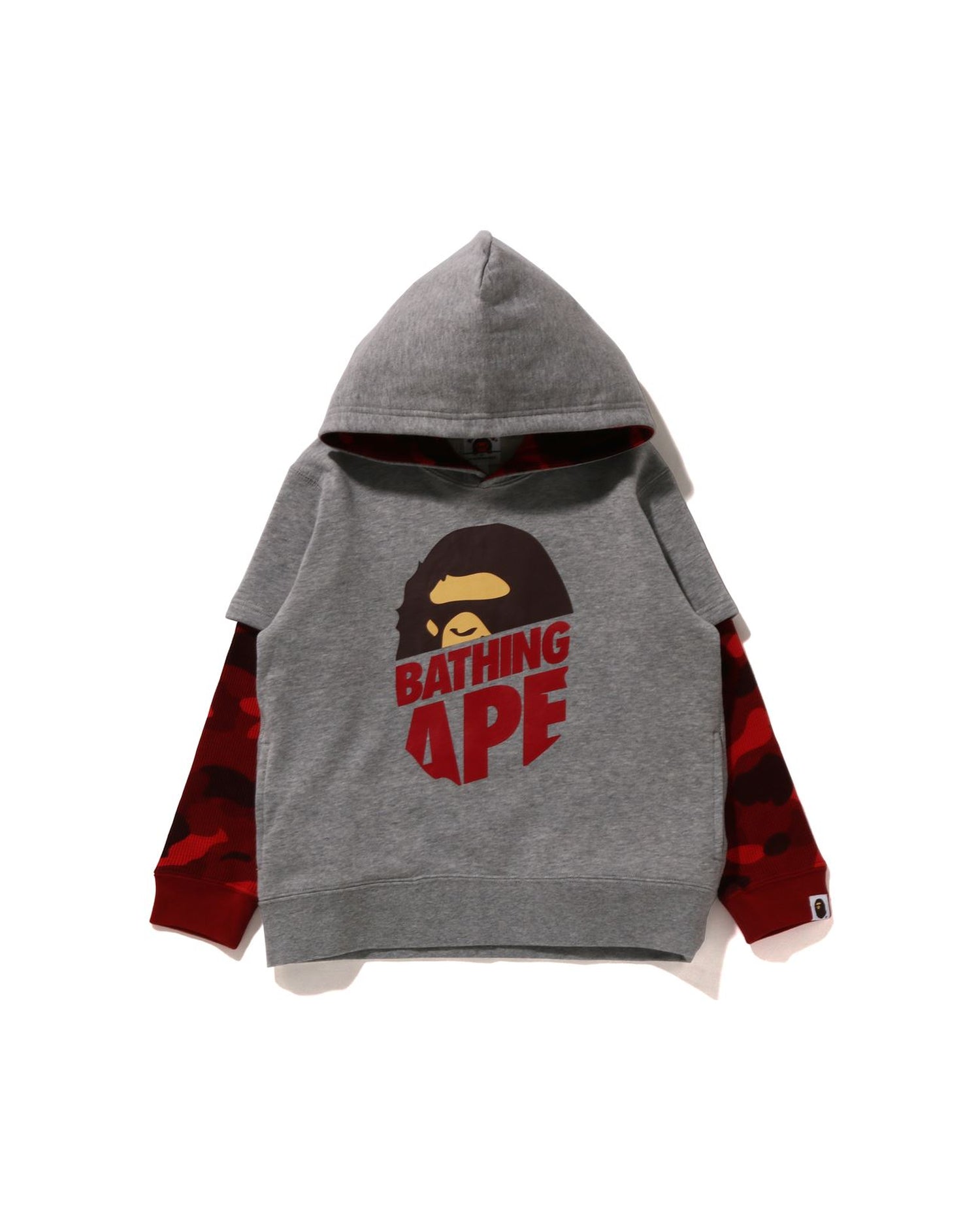 A BATHING APE® Kids Color Camo Ape Head Layered Pullover Hoodie