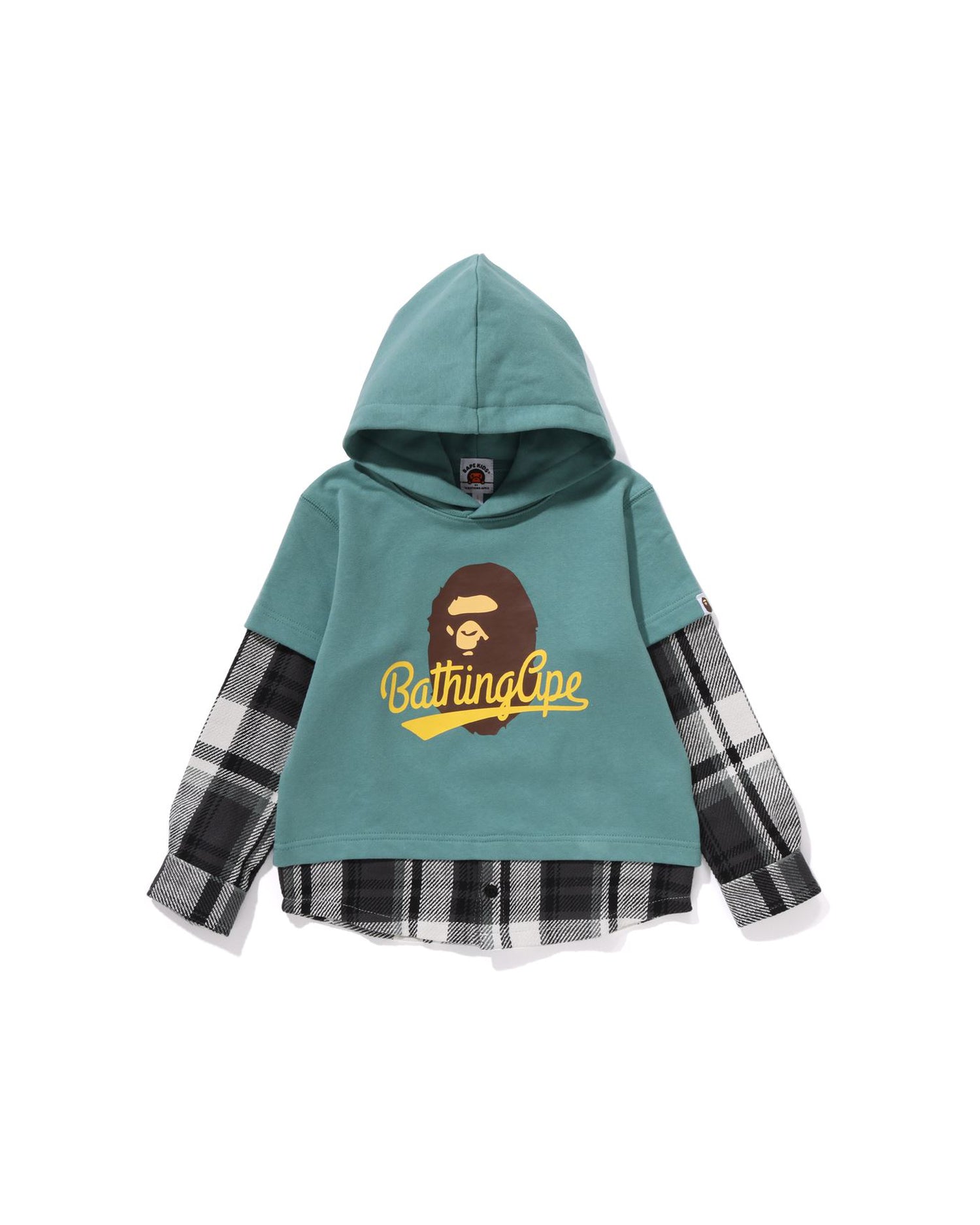 A BATHING APE® Kids BAPE Check Shirt Layered Bathing Ape