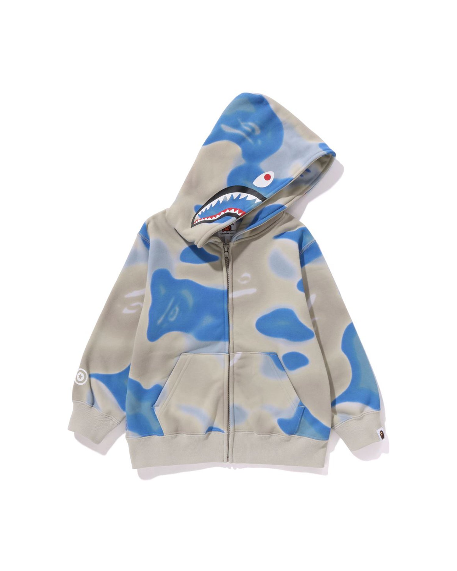 トップス A Bathing Ape GID Shark Camo Hoodie L BAPE 1st camo yellow shark full zip hoodie A Bathing Ape
