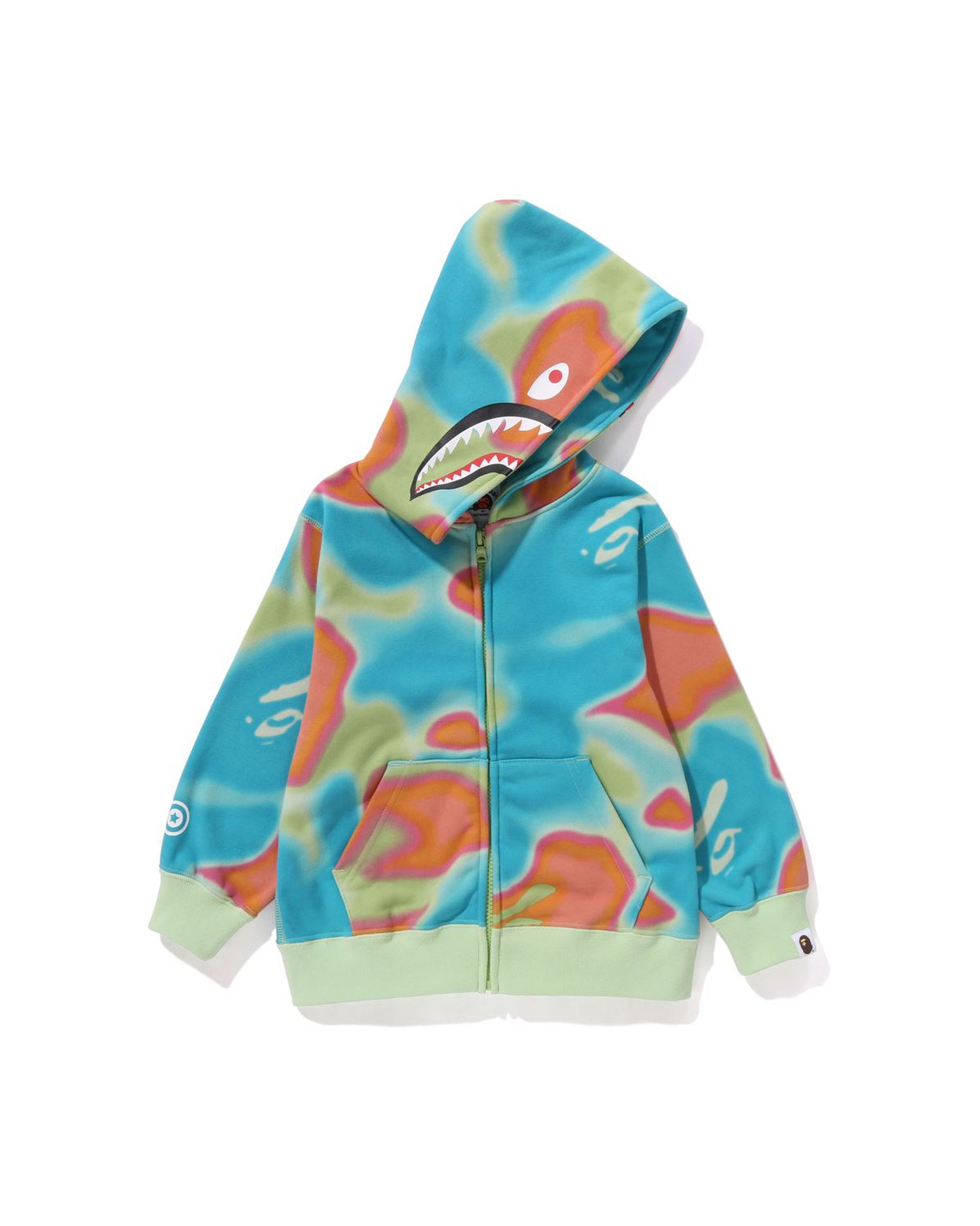 トップス A Bathing Ape GID Shark Camo Hoodie L A Bathing Ape Men Grid Camo Shark Full Zip Hoodie purple