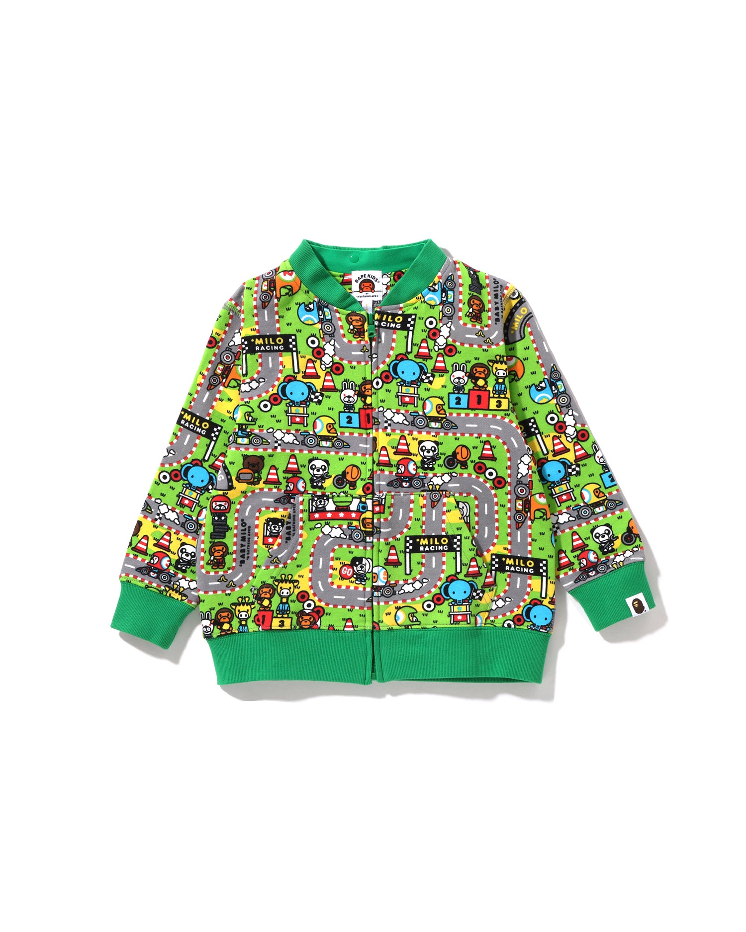 A BATHING APE® Baby Milo Racing 2Way Zip Hoodie | Bape