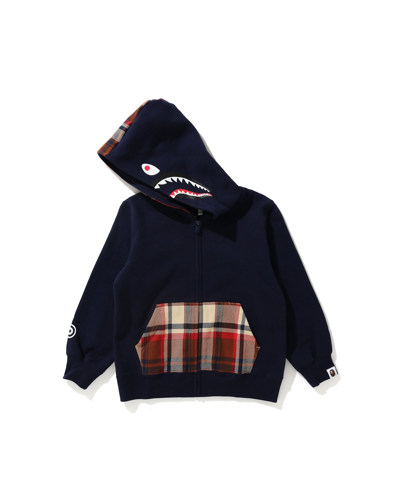 Kids BAPE Check Shark Zip Hoodie