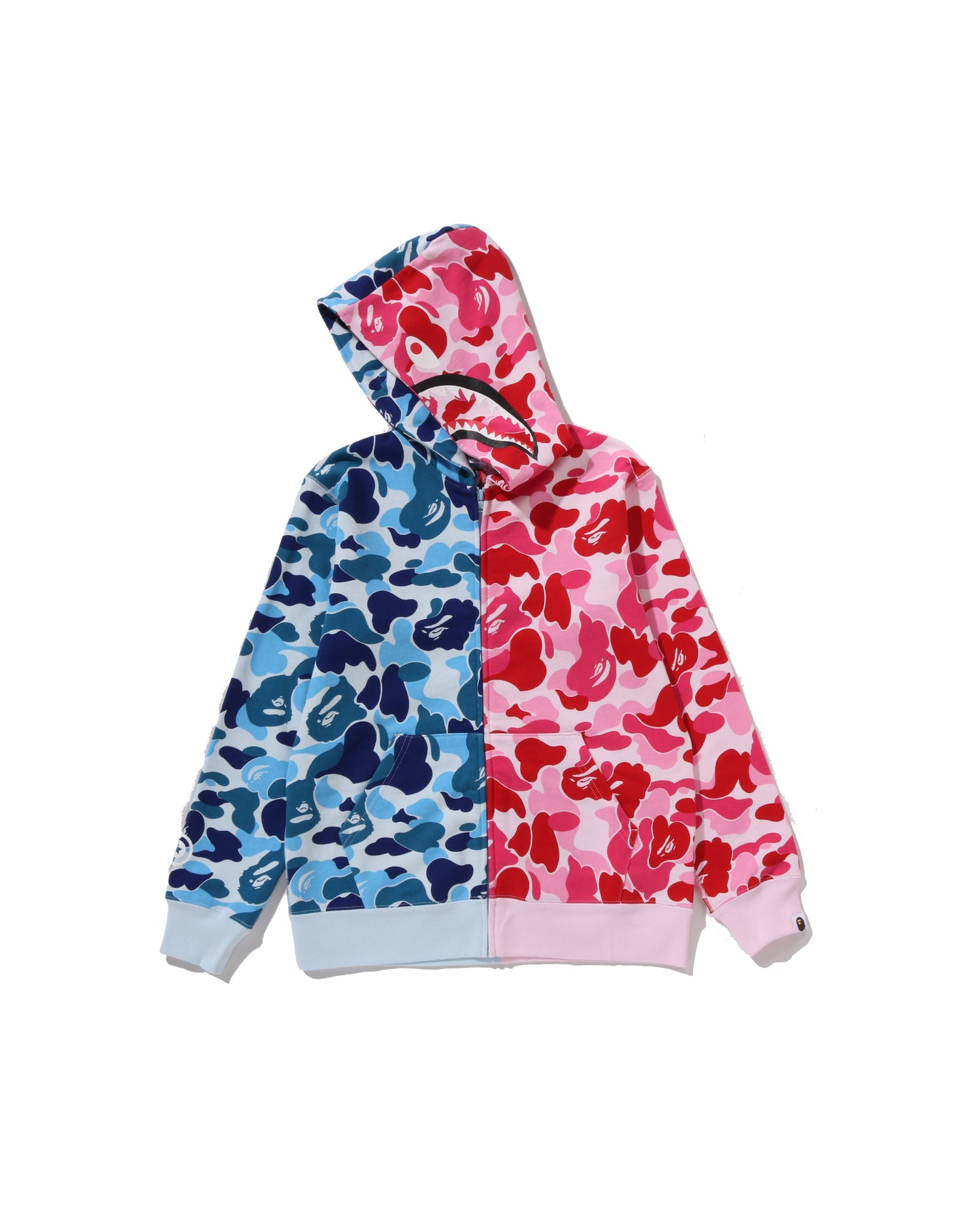 A BATHING APE® Kids Abc Camo Multi Shark Zip Hoodie Jr