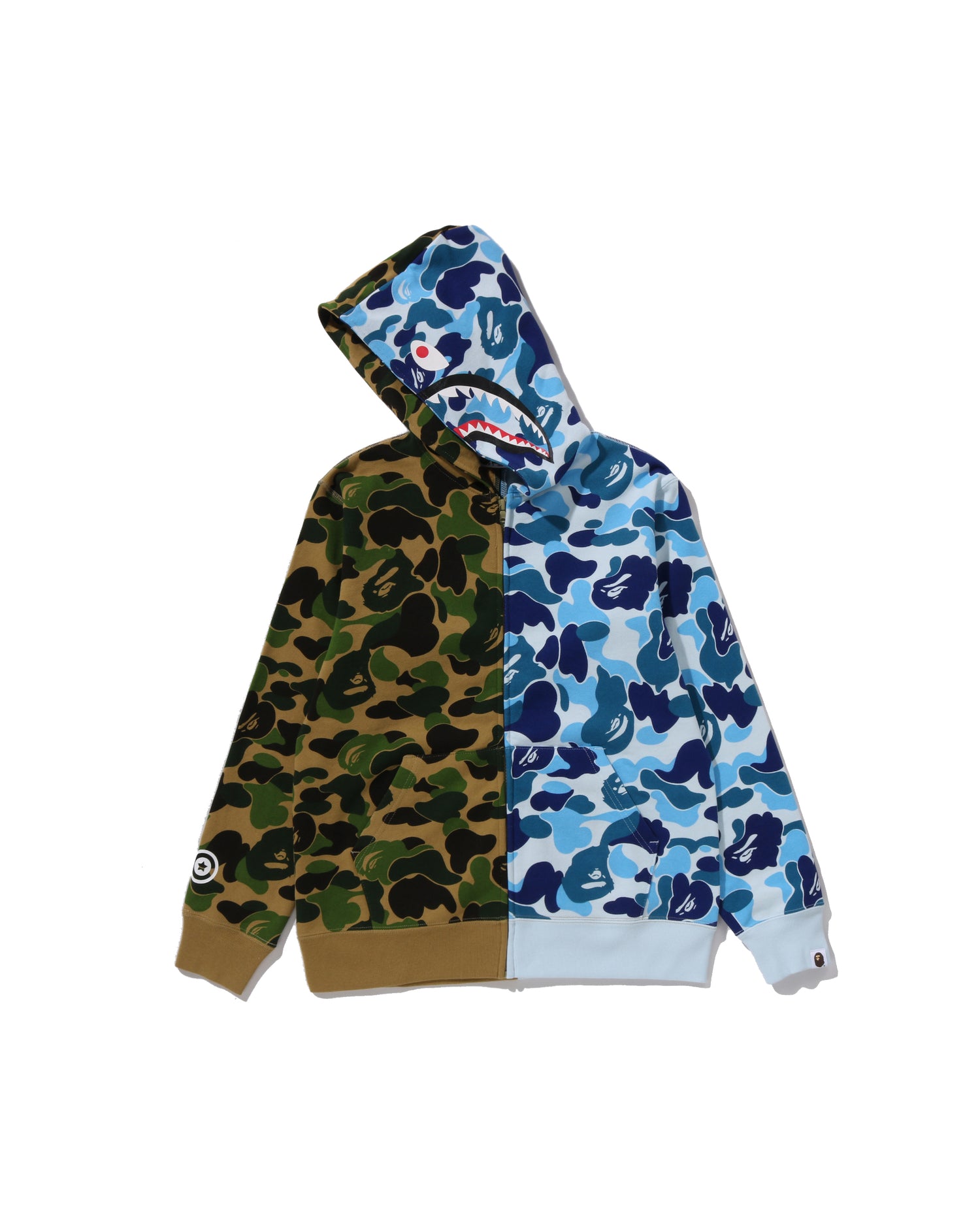 A BATHING APE® Kids Abc Camo Multi Shark Zip Hoodie Jr
