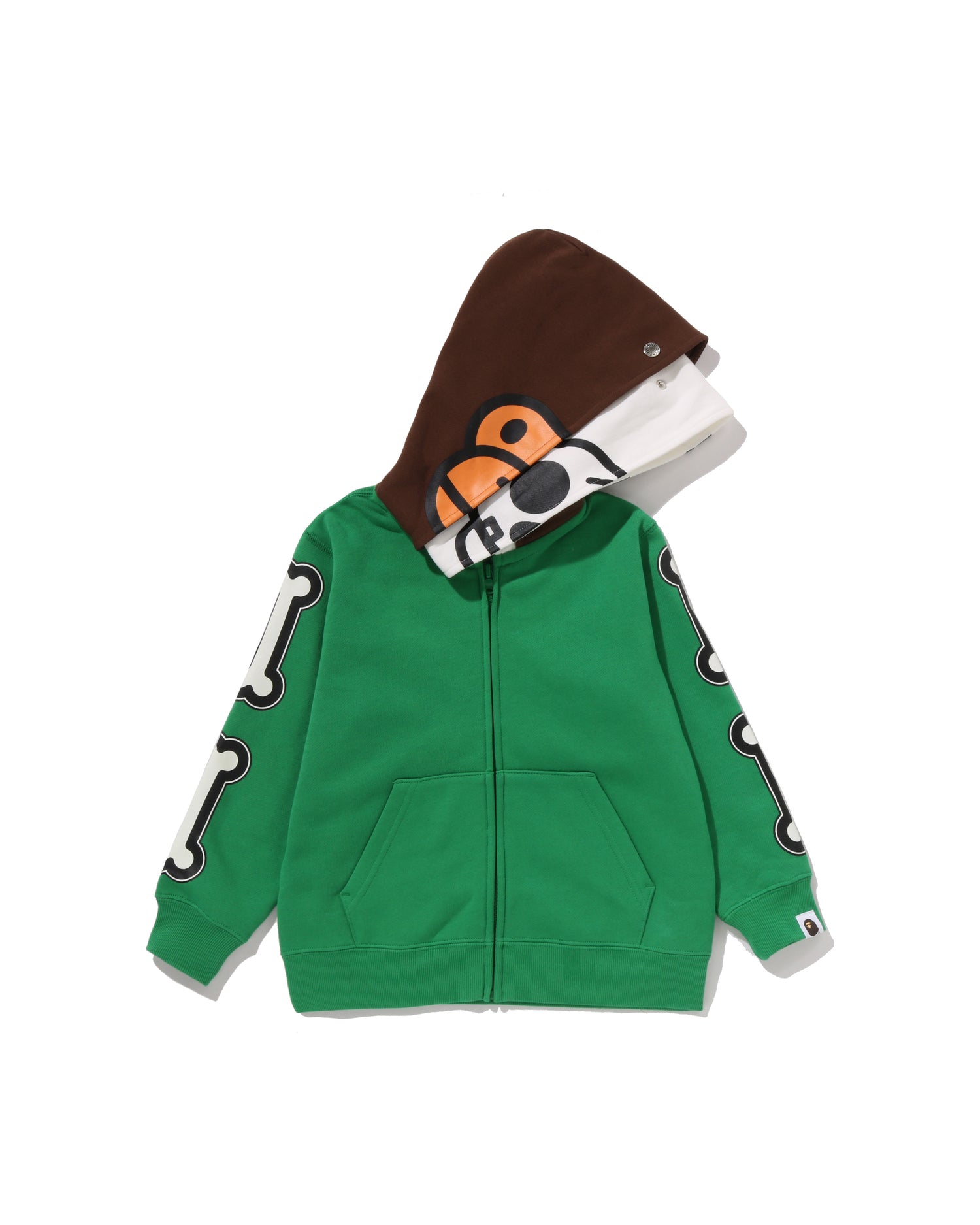 A BATHING APE® Kids Baby Milo Skull Zip Double Hoodie | Bape
