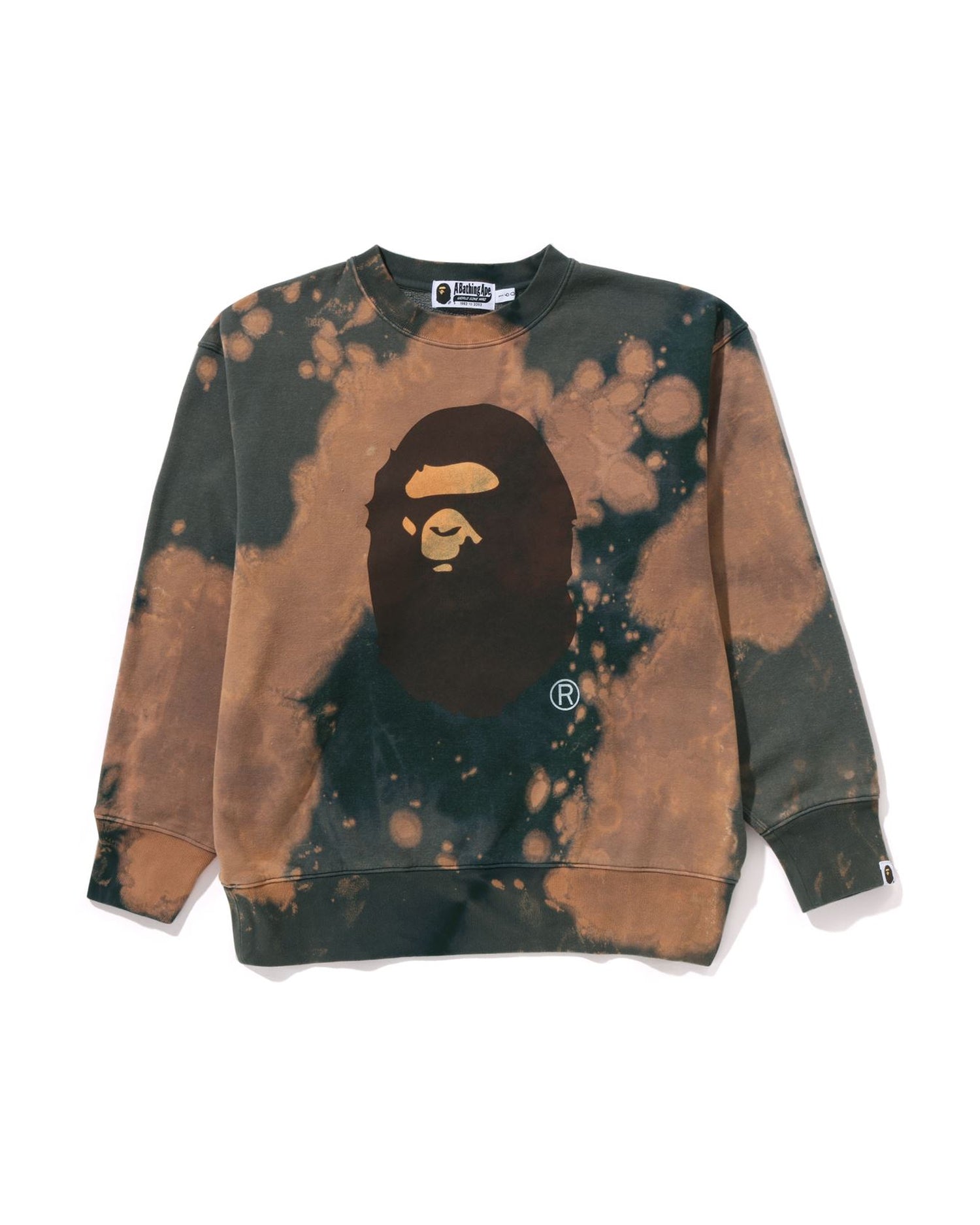 A BATHING APE® Kids Tie Dye Ape Head Relaxed Fit Crewneck