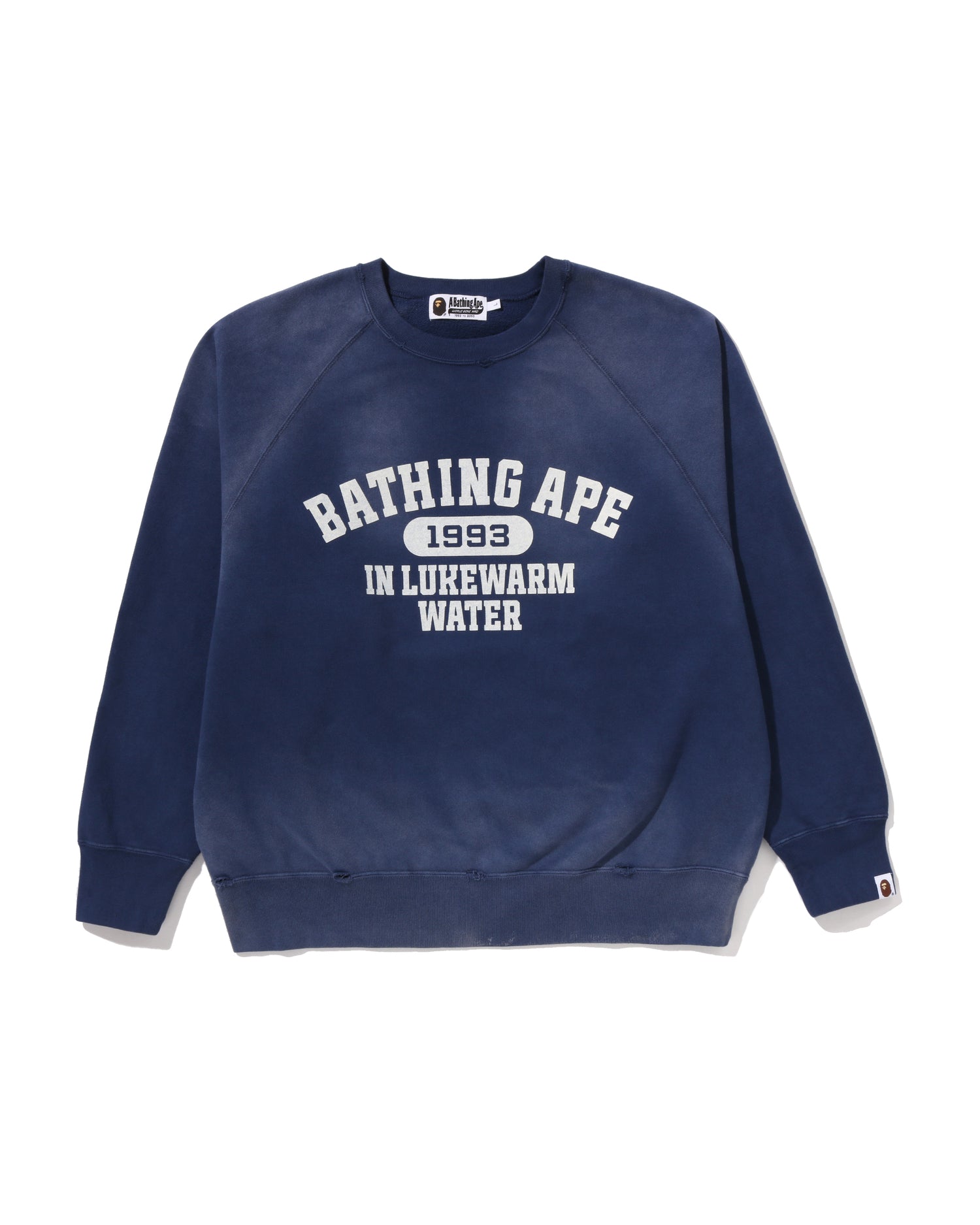 A BATHING APE® Destroy Washed Effect Relaxed Fit Crewneck