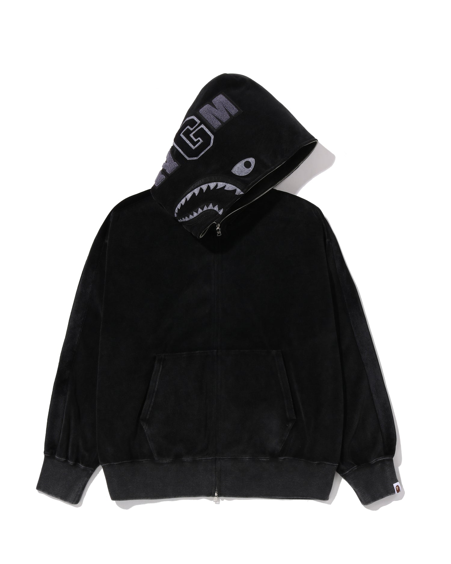 A BATHING APE® Snow Wash Shark Relaxed Fit Full Zip Hoodie | Bape