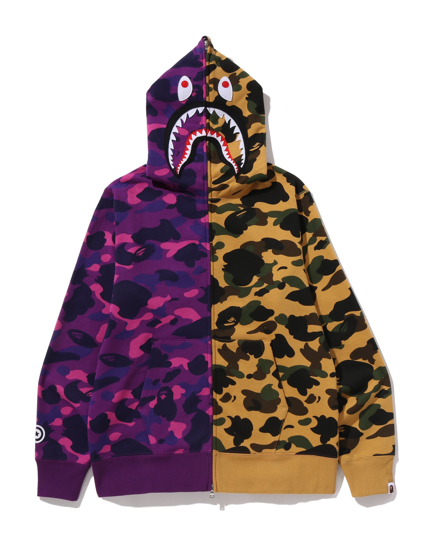 トップス BAPE Split Camo Shark Full Zip Hoodie M A BATHING APE® Split Camo Shark Full Zip Hoodie | Bape official