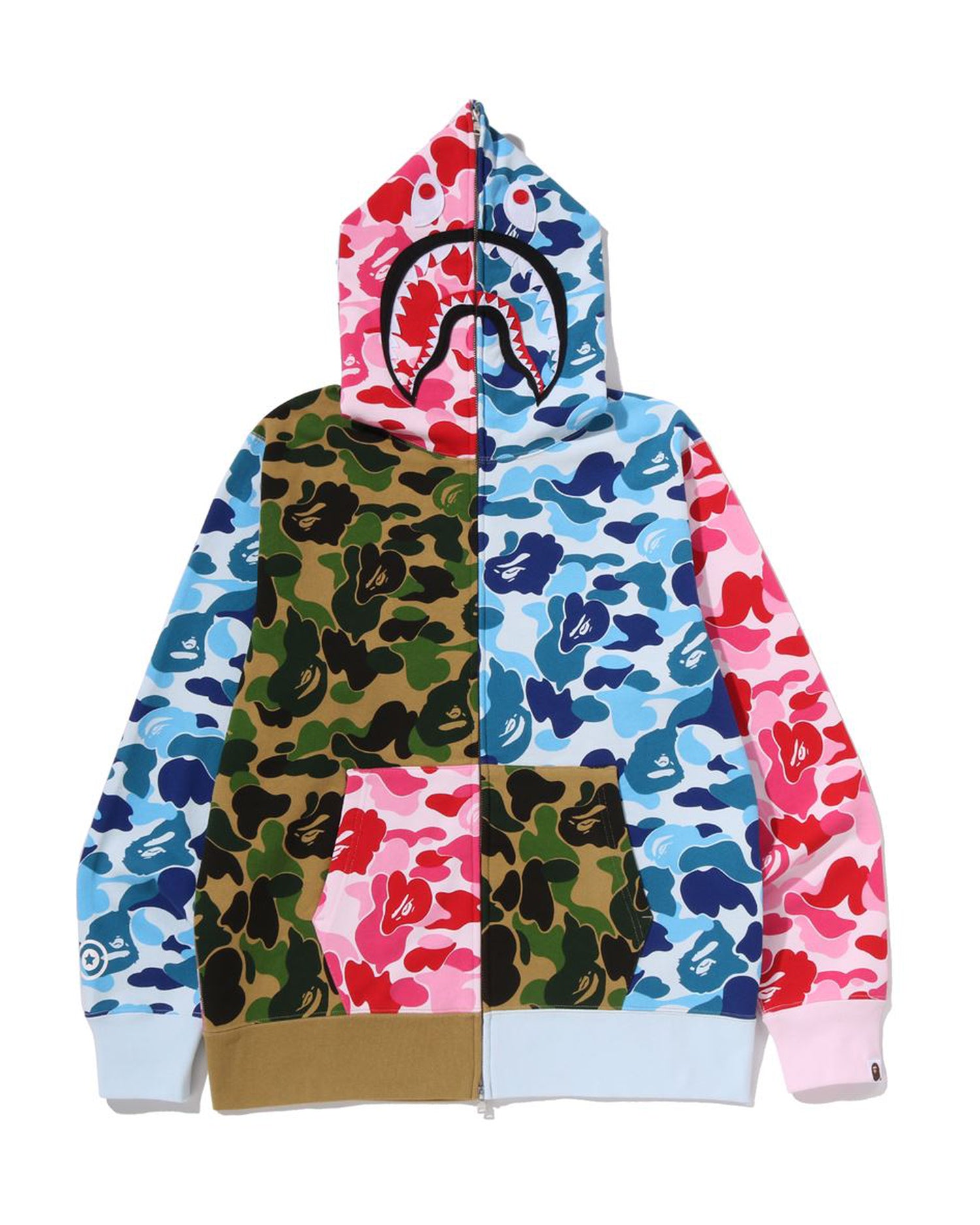 トップス BAPE CRAZY SHARK FULL ZIP HOODIE BAPE ABC Camo Crazy Shark Full Zip Hoodie Blue/Pink Men's - SS24 - US
