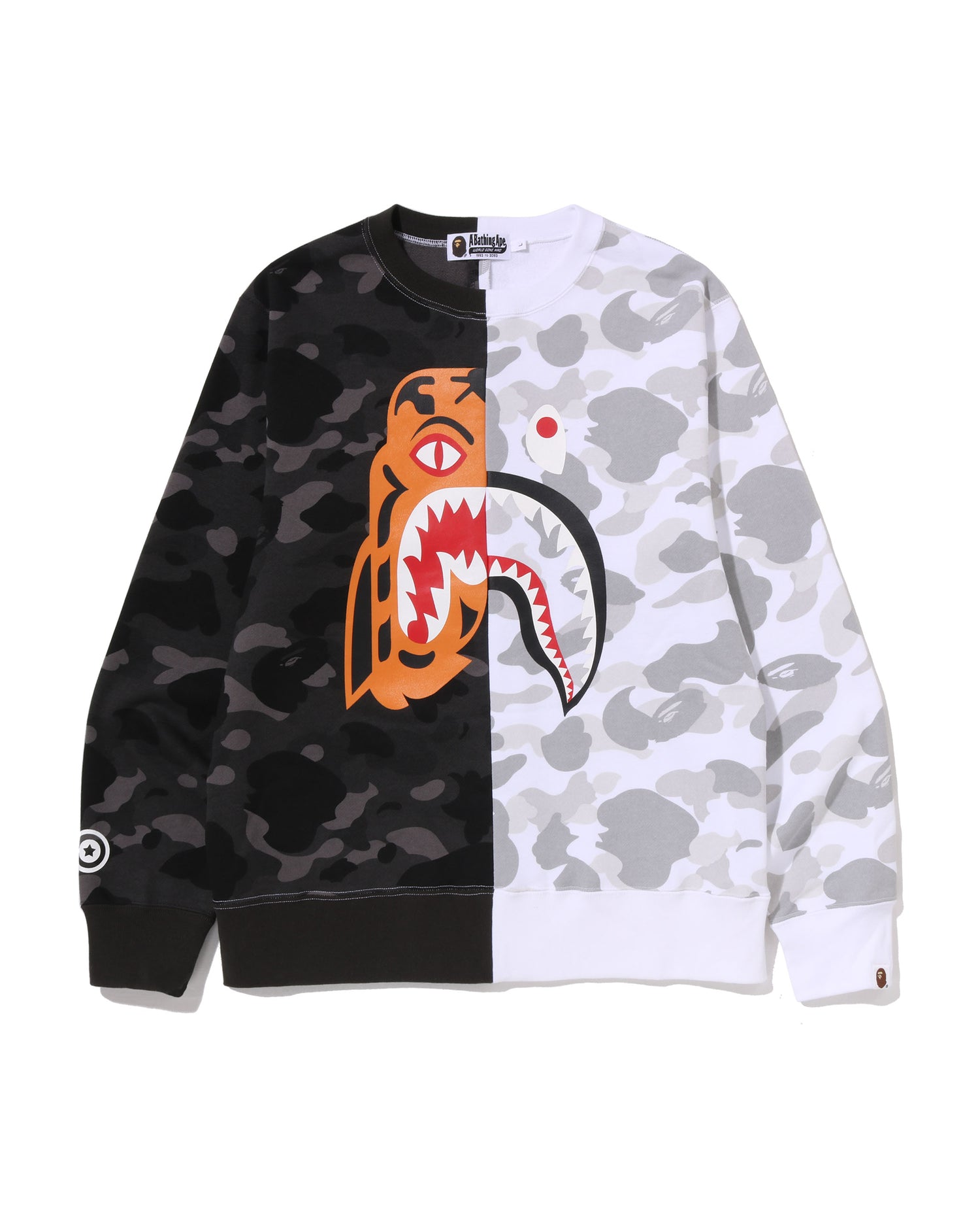 A BATHING APE タイガースウェット A BATHING APE® Color Camo Tiger Shark Crewneck Sweatshirt | Bape