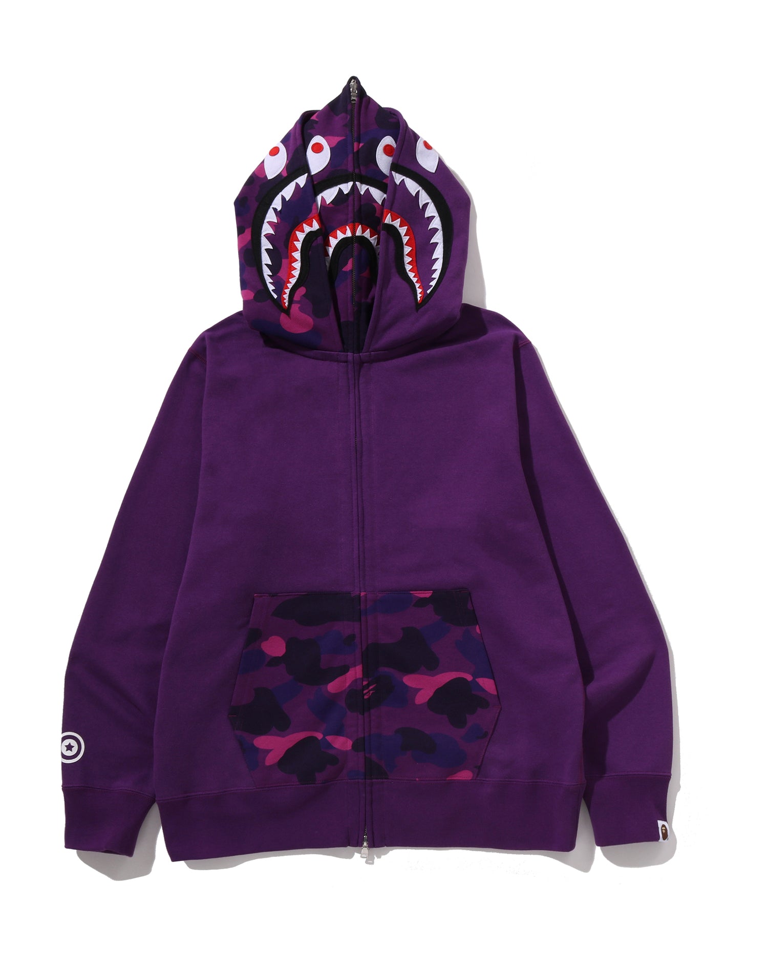 シャークフードパーカー A BATHING APE® Color Camo Shark Full Zip Double Hoodie | Bape