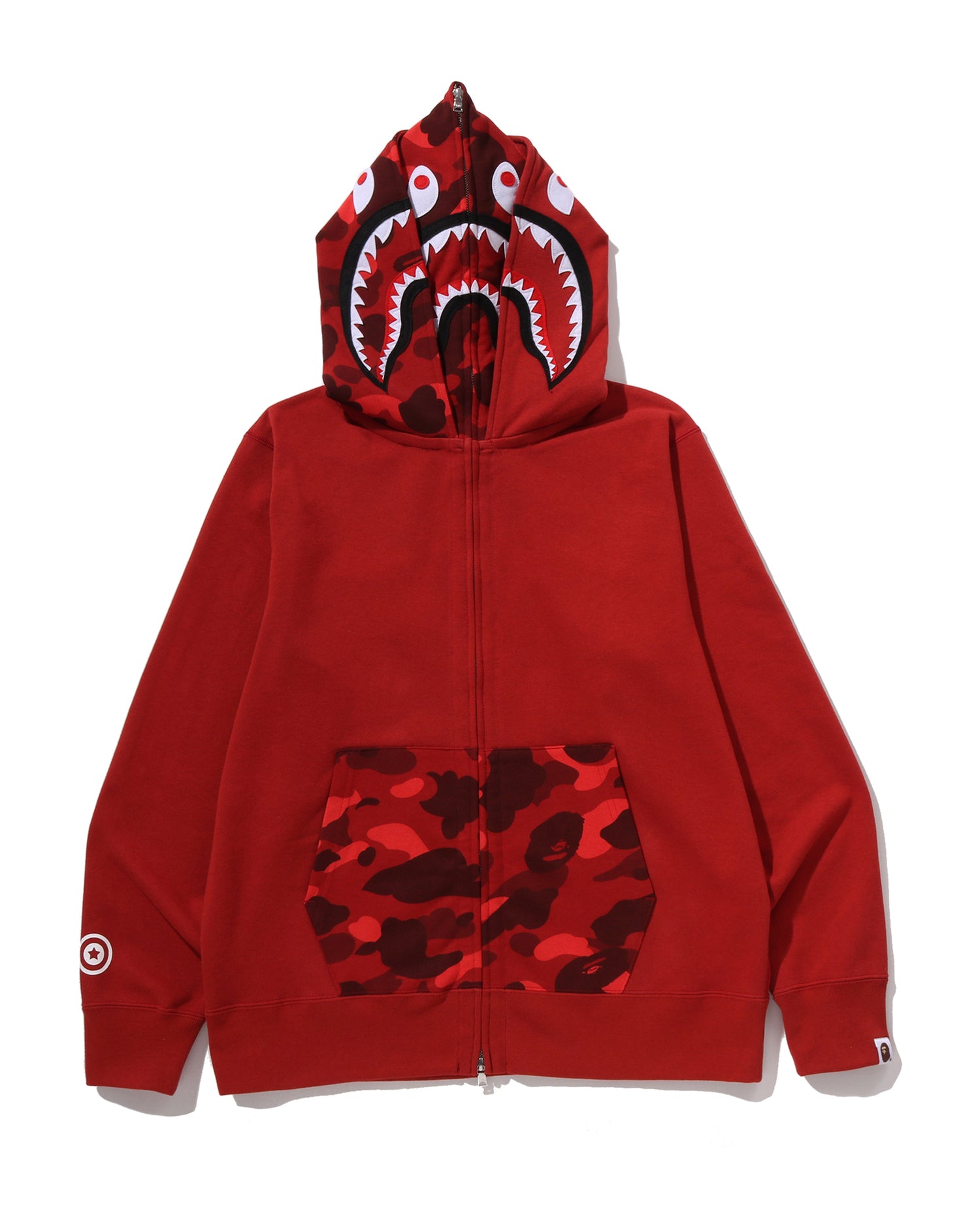シャークフードパーカー A BATHING APE® Color Camo Shark Full Zip Double Hoodie | Bape