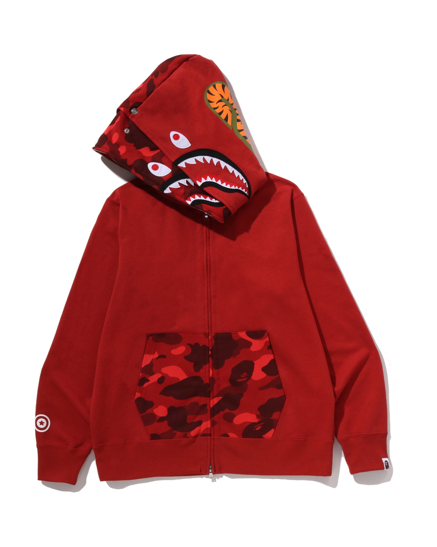 A BATHING APE® Color Camo Shark Full Zip Double Hoodie | Bape