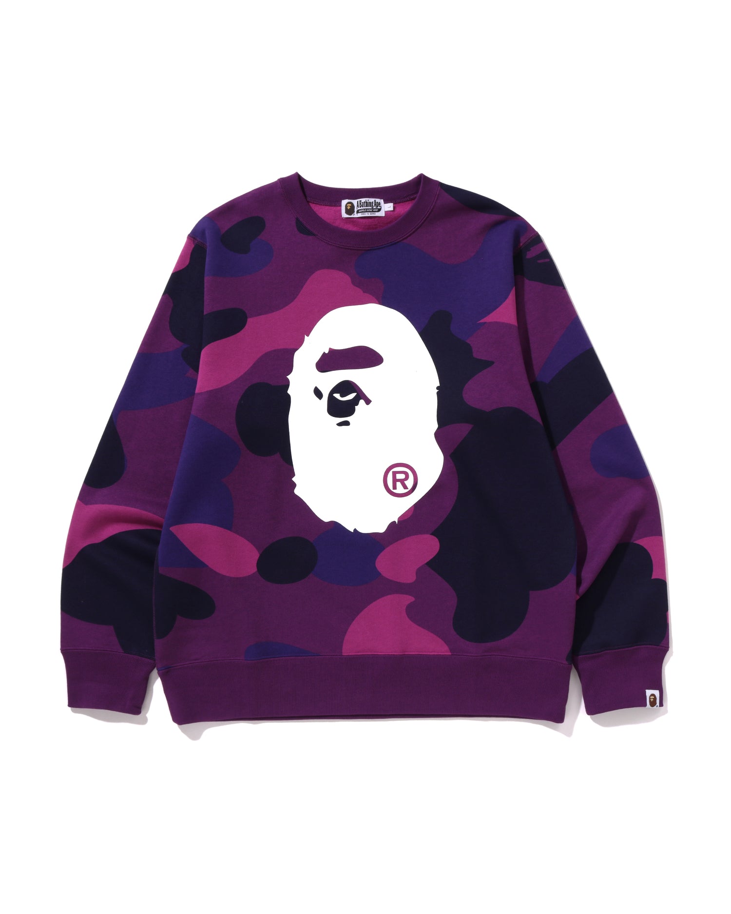 A BATHING APE® Mega Color Camo Big Ape Head Crewneck