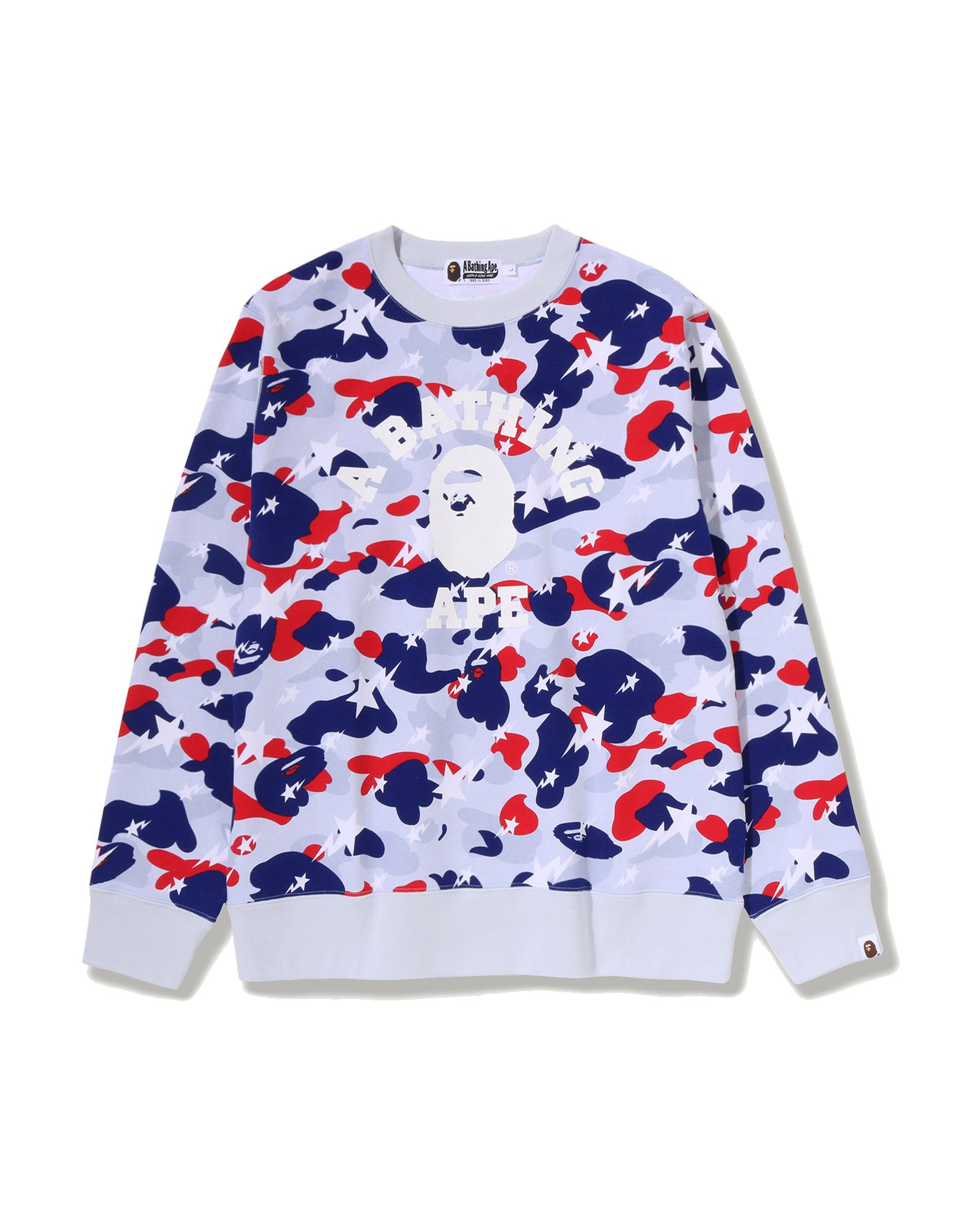 A BATHING APE® STA Strike Camo College Crewneck Sweatshirt | Bape