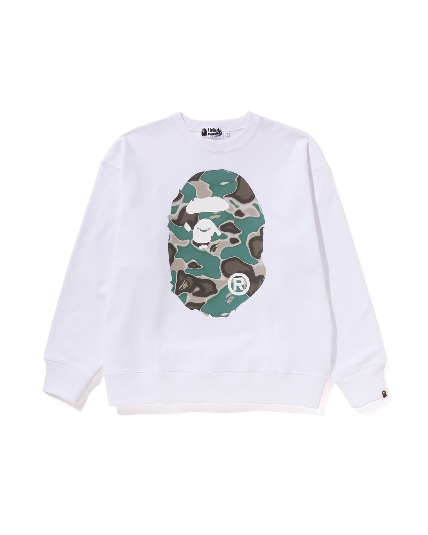 A BATHING APE® Liquid Camo Ape Head Crewneck Sweat | Bape
